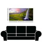 Panoramic Canvas Wall Painting of Unreal view of Waterfall at Sunset