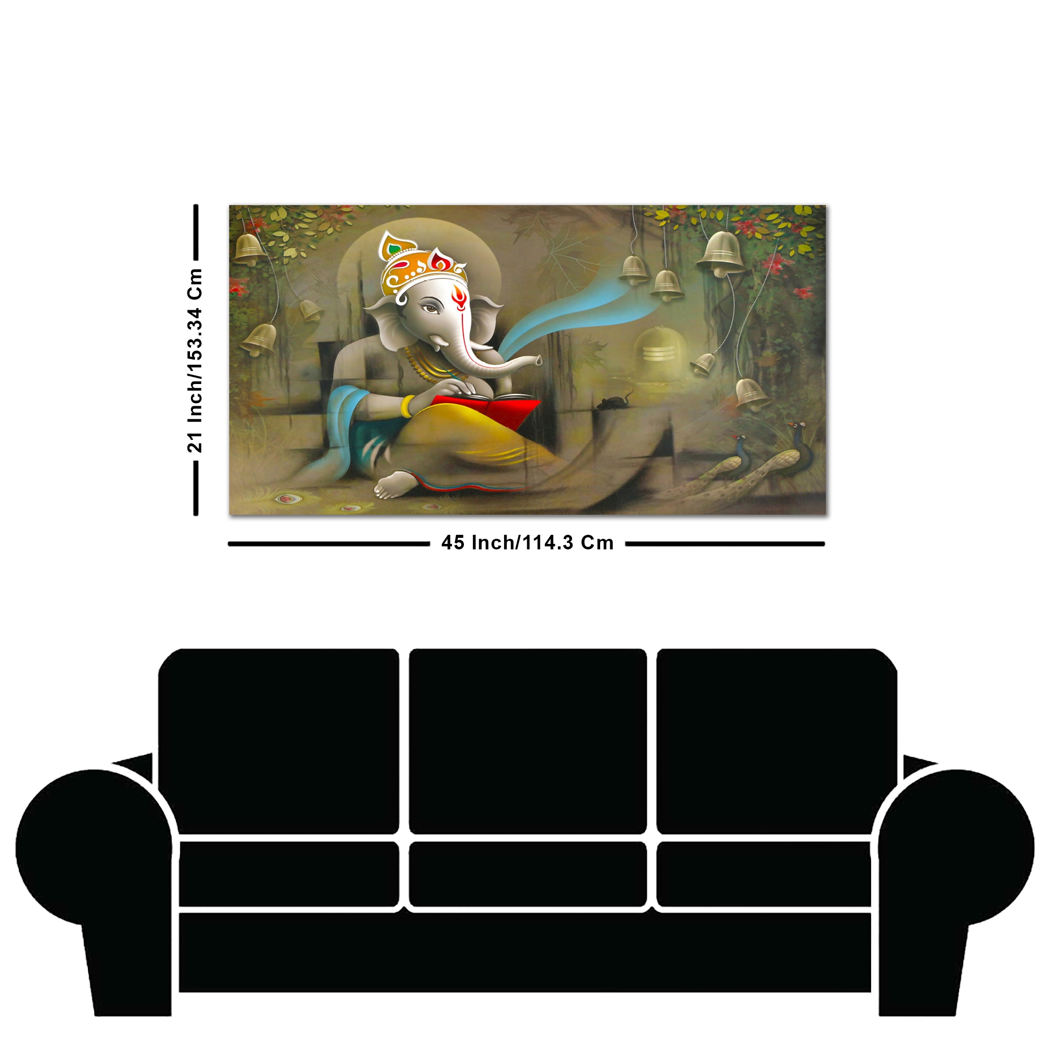 Auspicious Lord Ganpati Ganesha Canvas Wall Painting