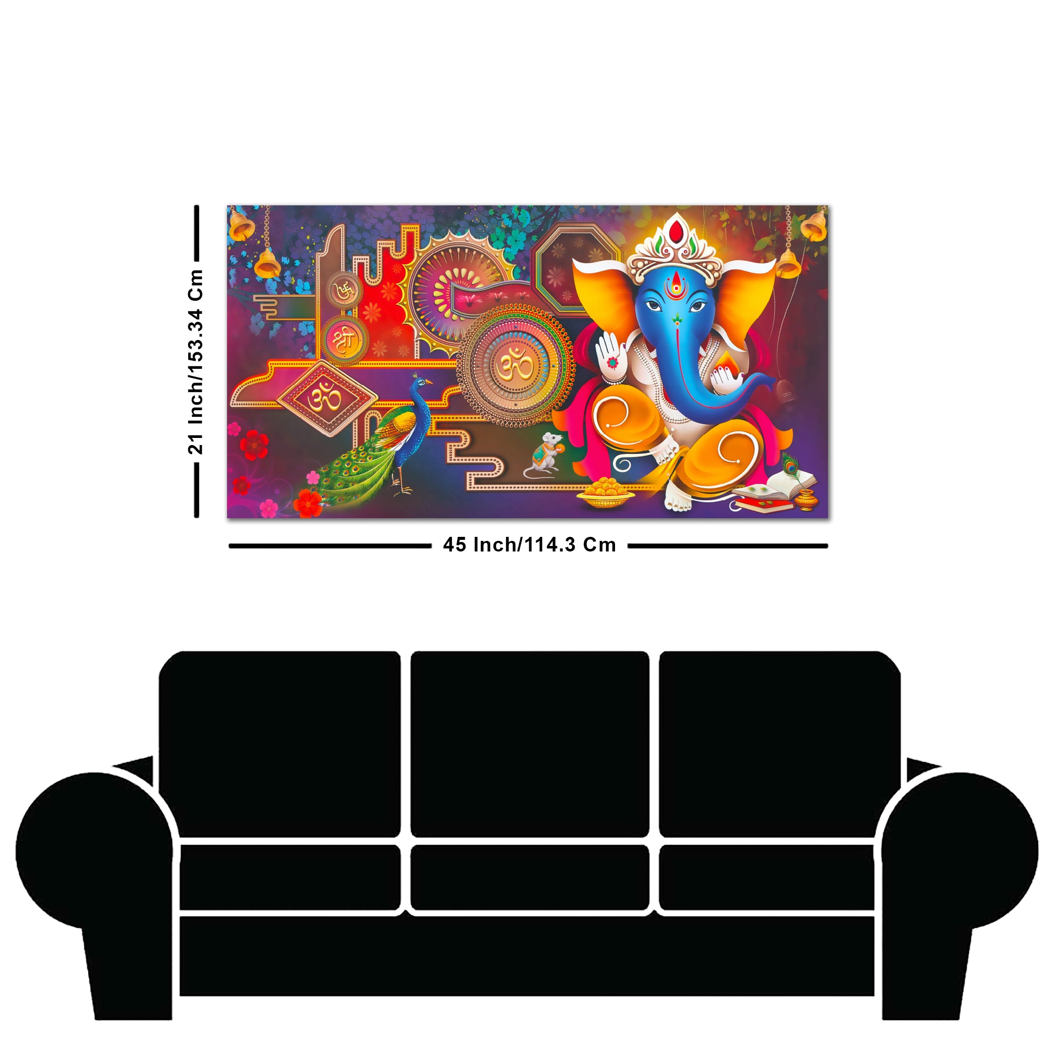 Spiritual God Ganesha Canvas Wall Painting