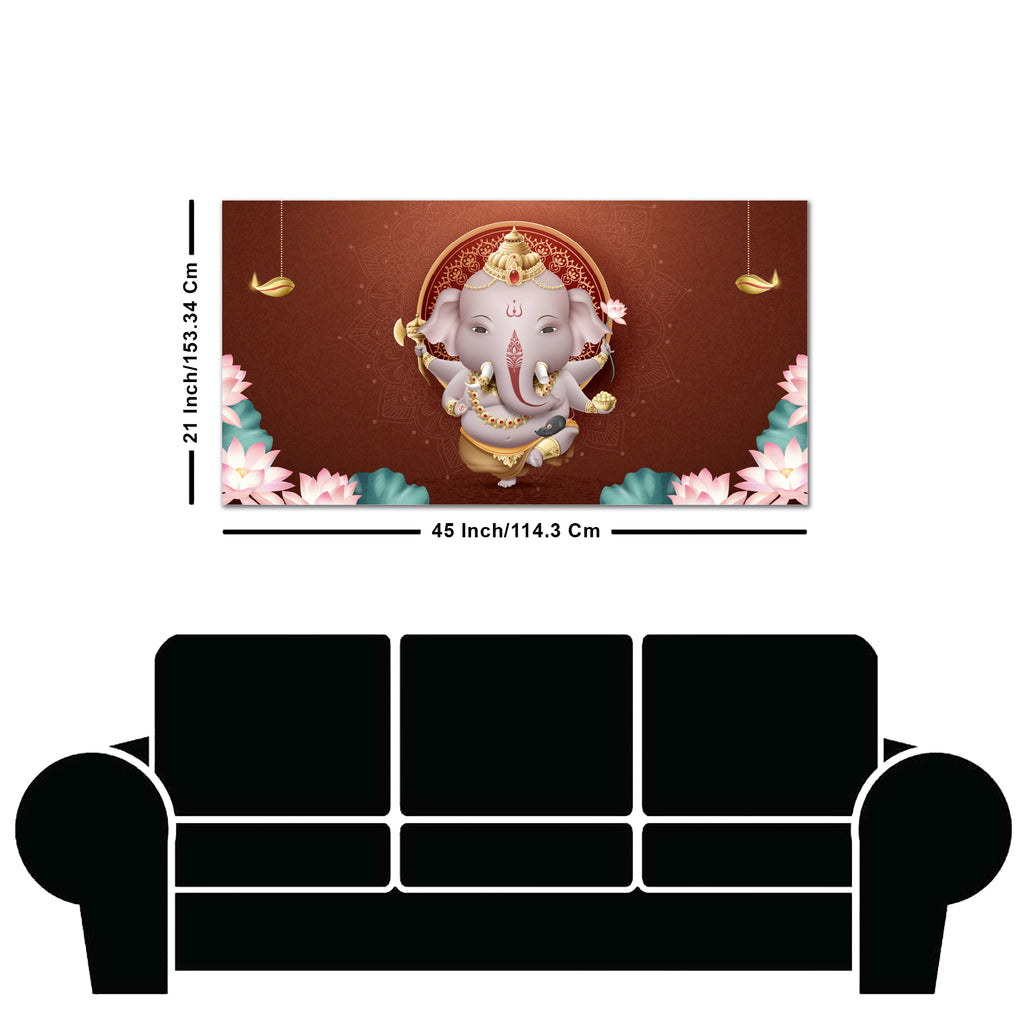 Devotional Lord Ganesha Canvas Wall Painting