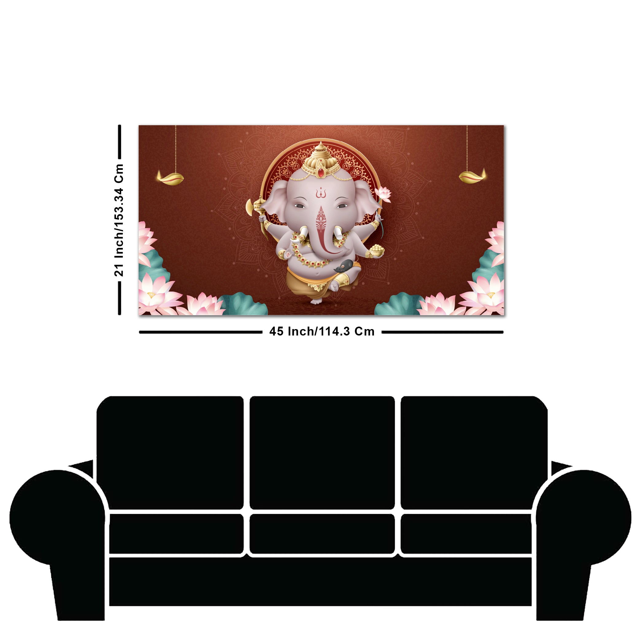 Devotional Lord Ganesha Canvas Wall Painting