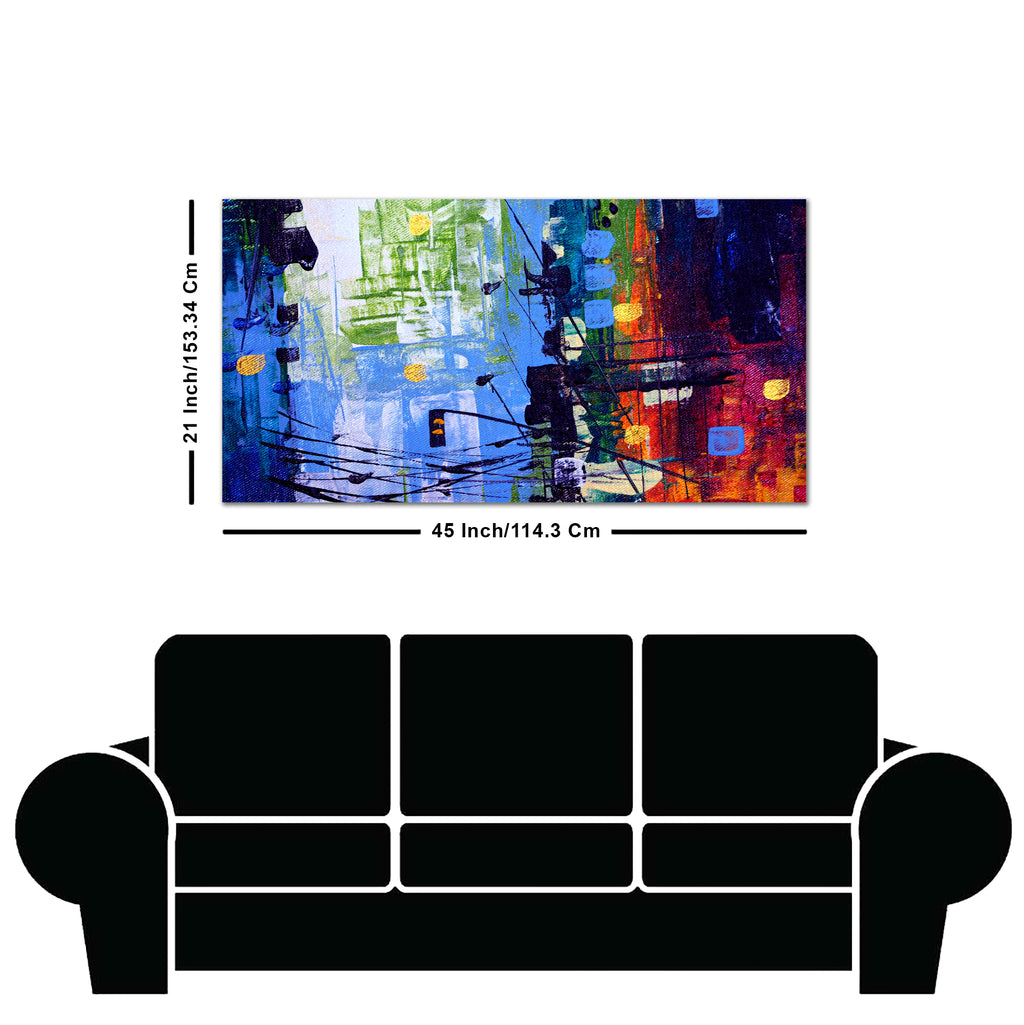 Abstract Art Premium Canvas Wall Painting of Cityscape