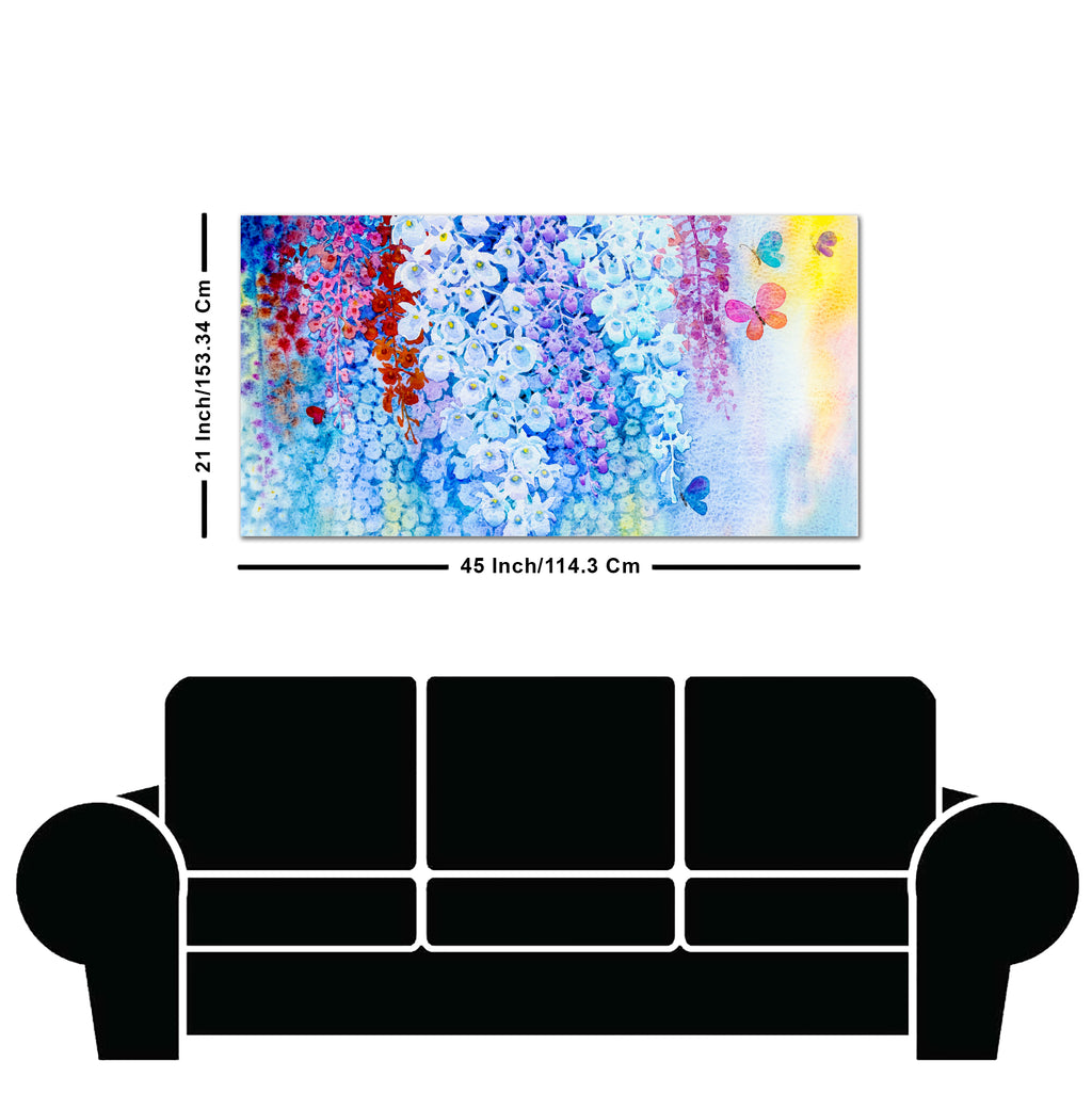 Premium Canvas Abstract Art Wall Painting of Orchid Flowers