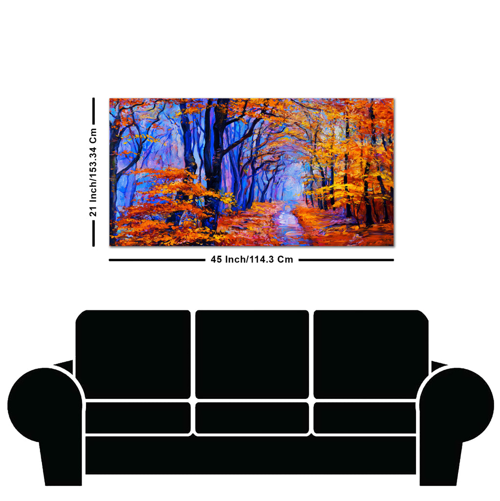 Premium Canvas Abstract Art Wall Painting of Forest in Autumn