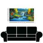 A Beautiful Scenery of Waterfall In Forest Canvas Wall Painting