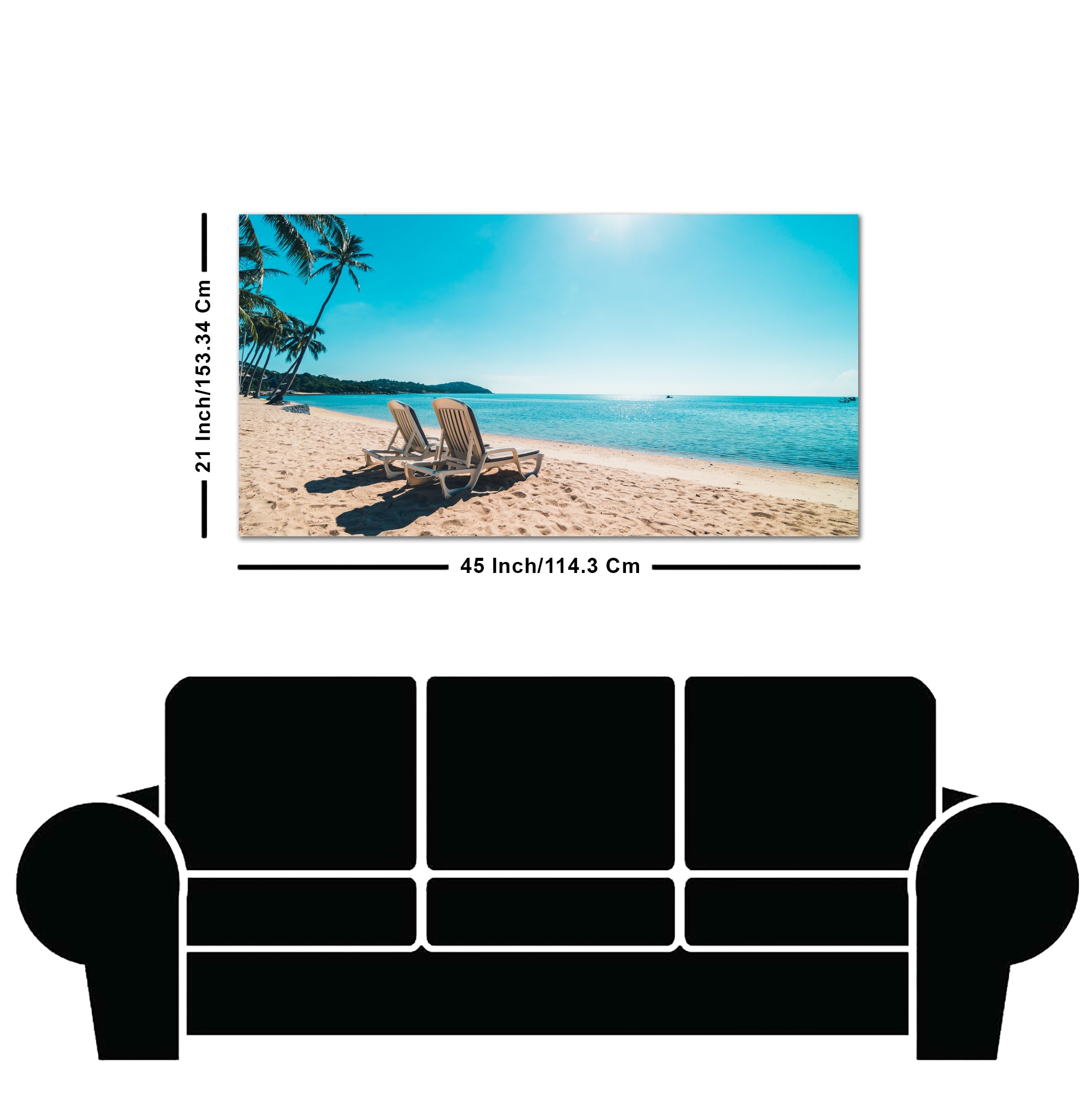 Premium wall Painting of Beautiful Beach with Blue Sky