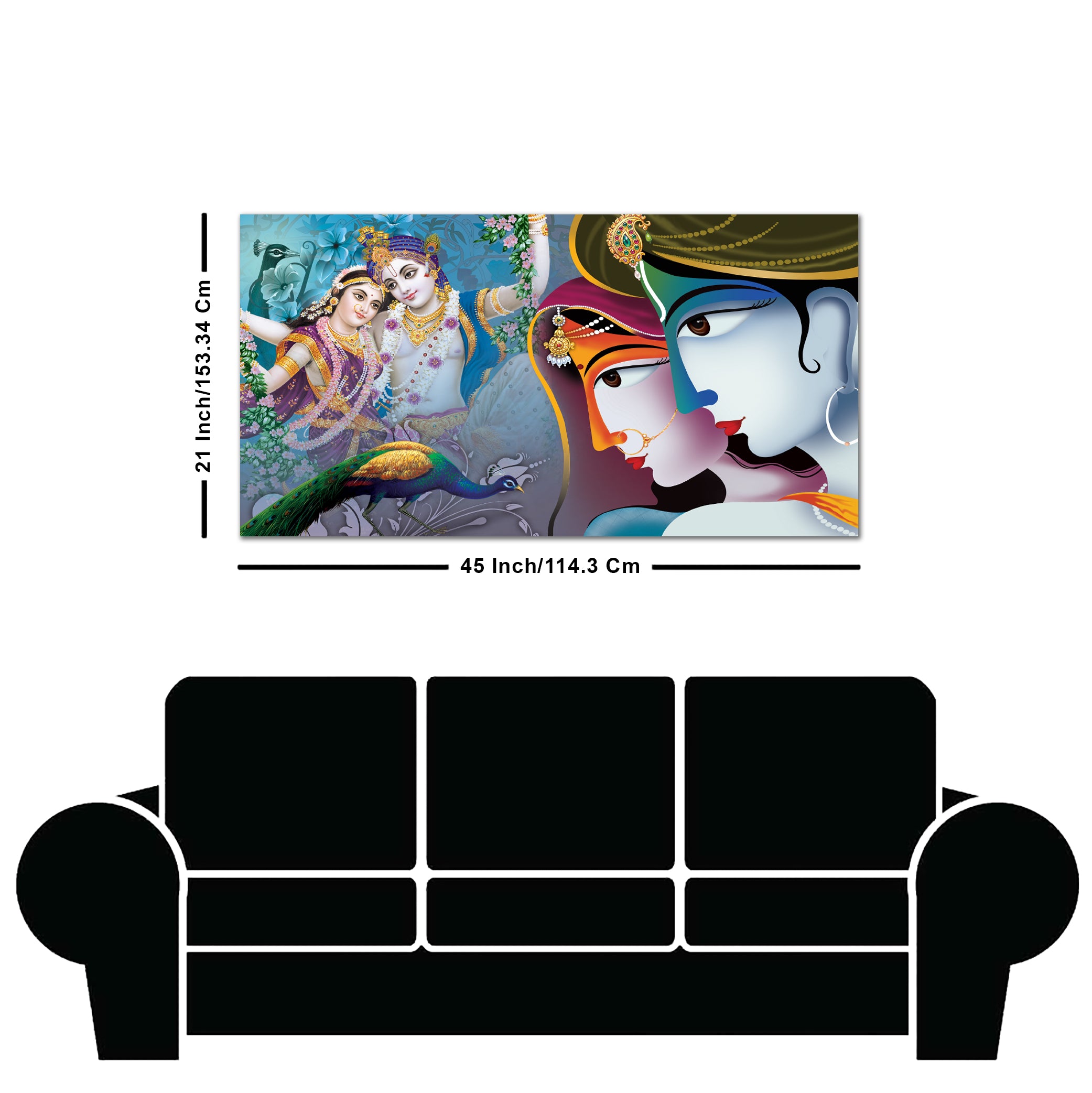 Premium Canvas Wall Painting of Indian God Radha Krishna
