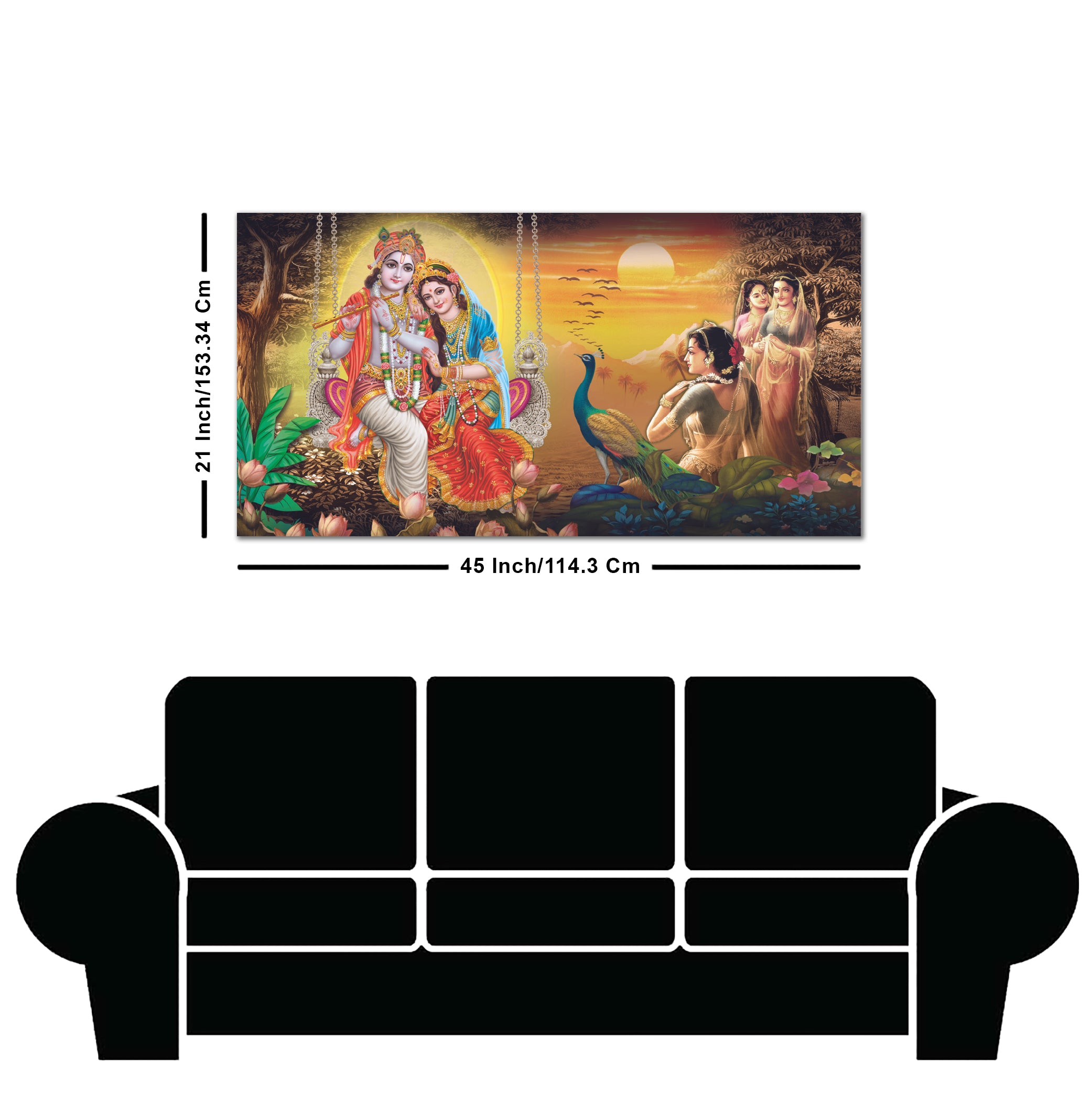 Canvas Wall Painting of Radhe Shyam in Forest