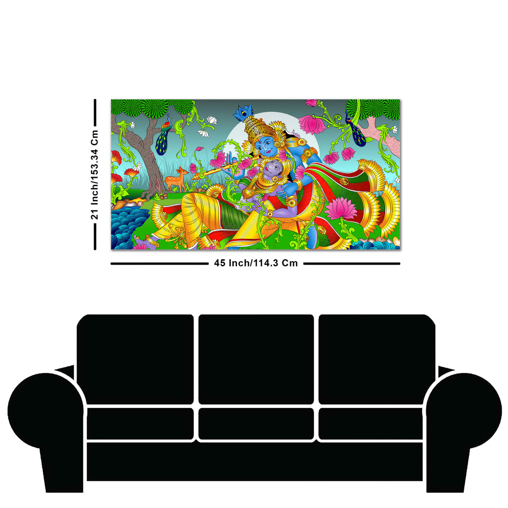 Premium Canvas Wall Painting of Lord Radha and Krishna