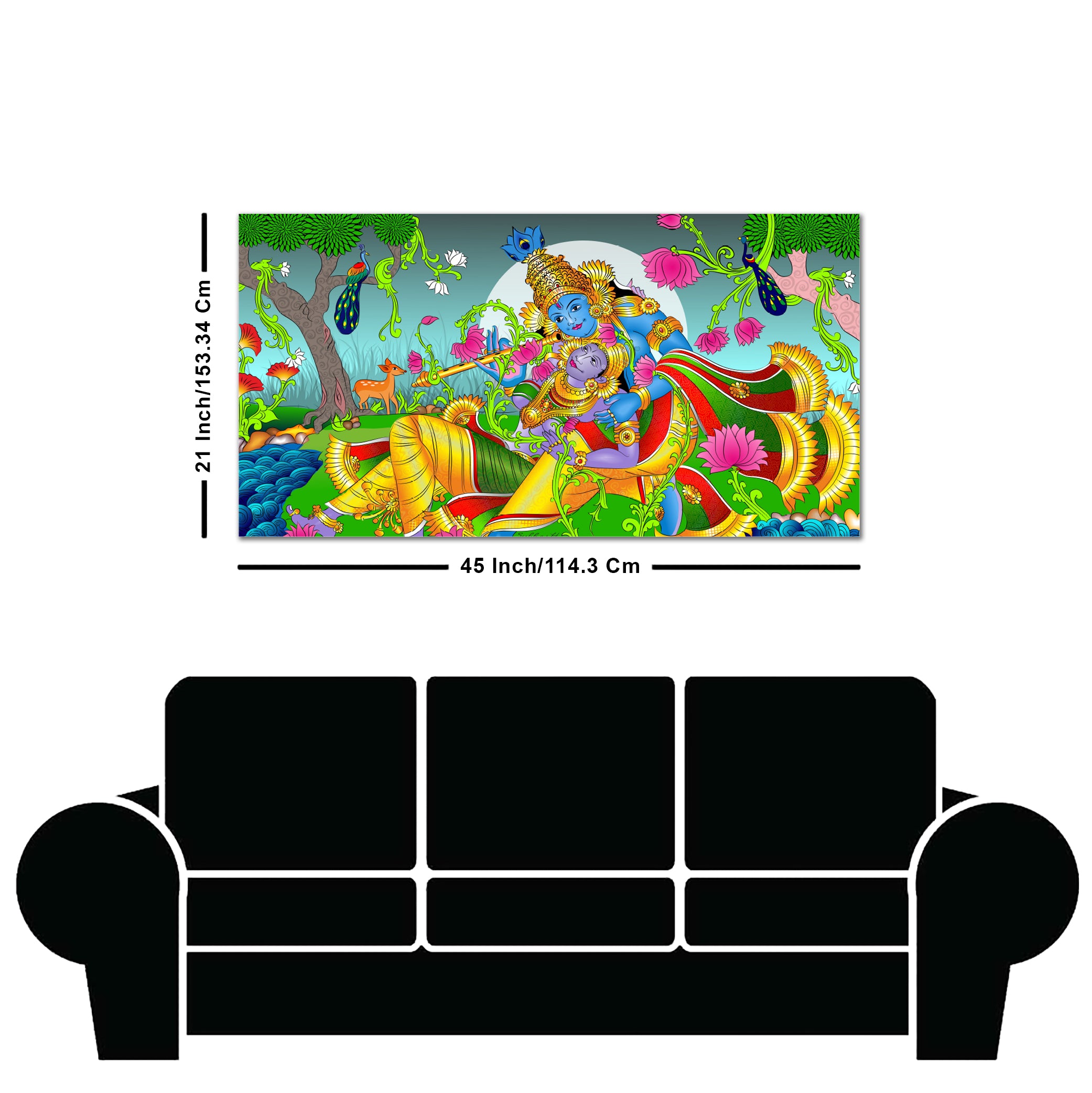 Premium Canvas Wall Painting of Lord Radha and Krishna