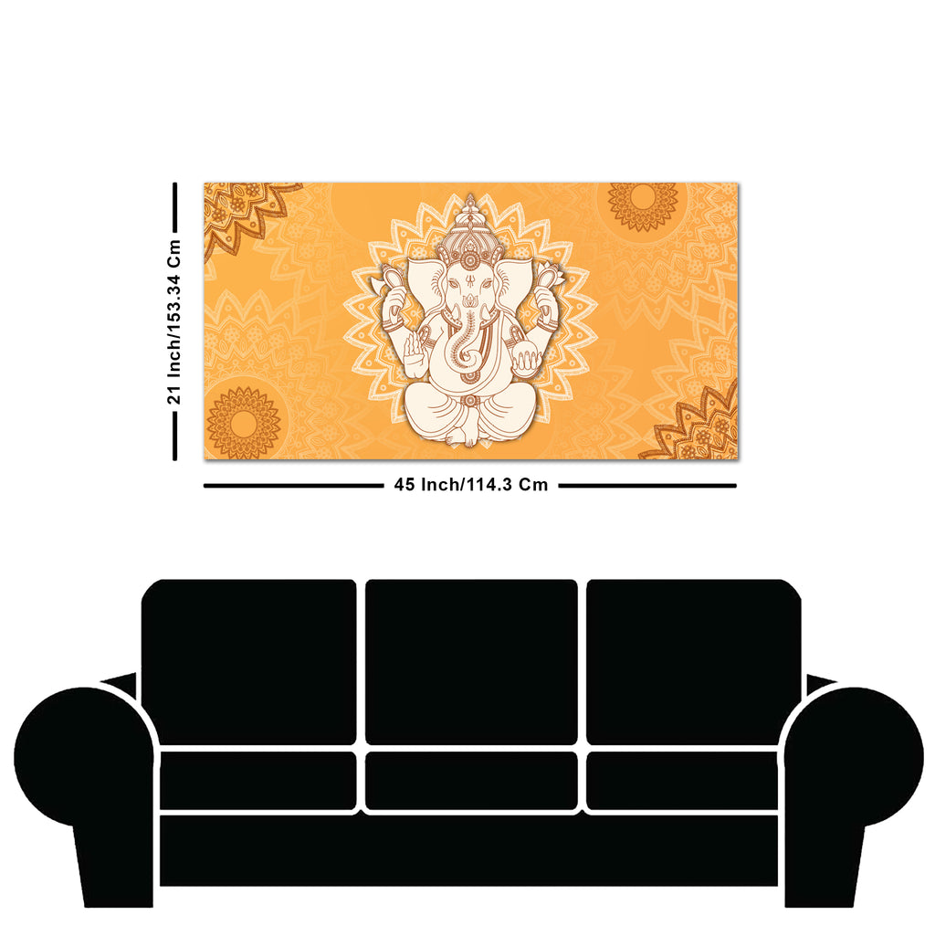 Auspicious Lord Ganesh Canvas Wall Painting