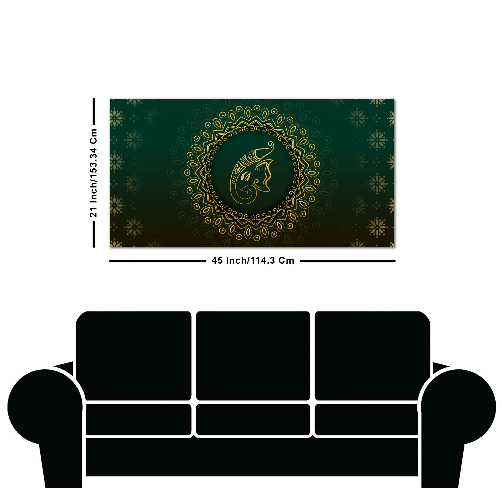 Auspicious Lord Ganesha Head Canvas Wall Painting