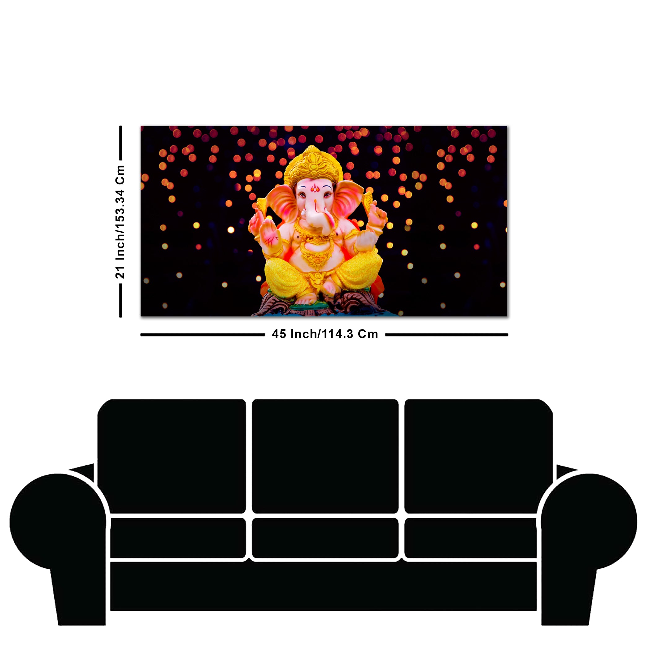 Lord Ganesha Sculpture Canvas Wall Painting