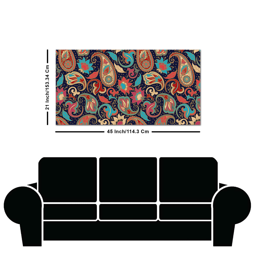 Beautiful Floral Madhubani Art Canvas Wall Painting