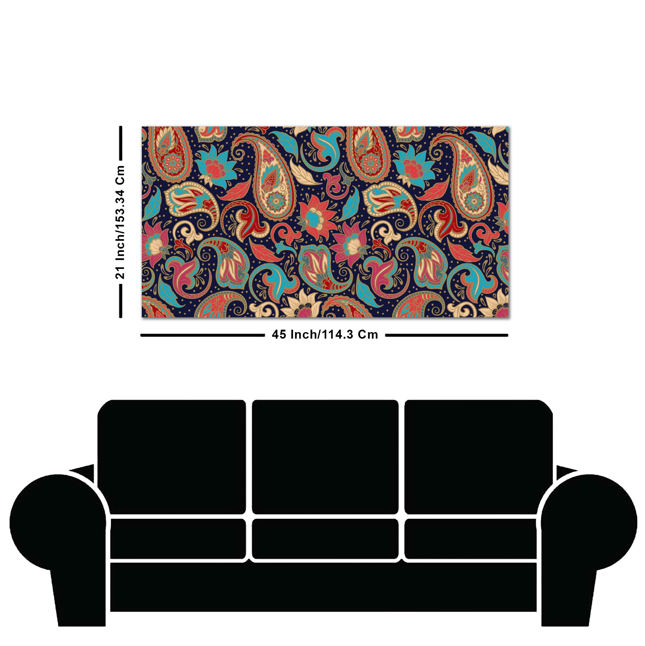 Beautiful Floral Madhubani Art Canvas Wall Painting