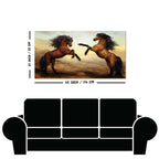 Two Brown Horses Premium Wall Painting