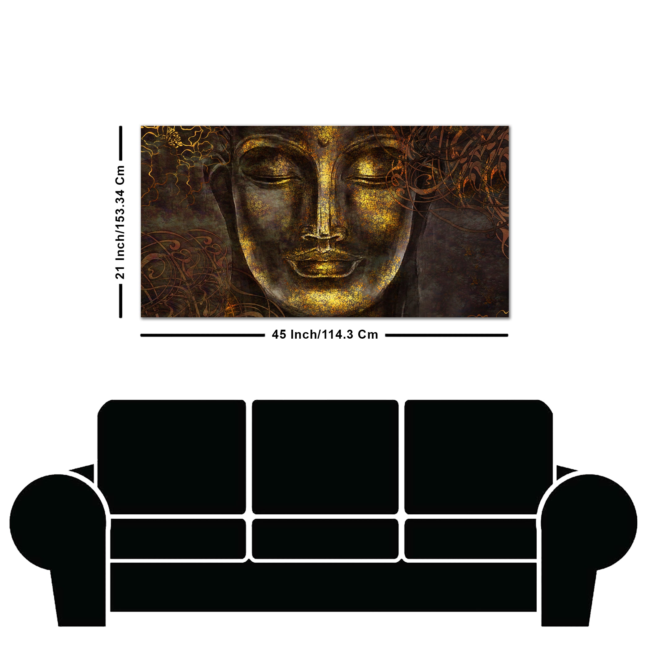 Divine Lord Buddha Sculpture Wall Painting