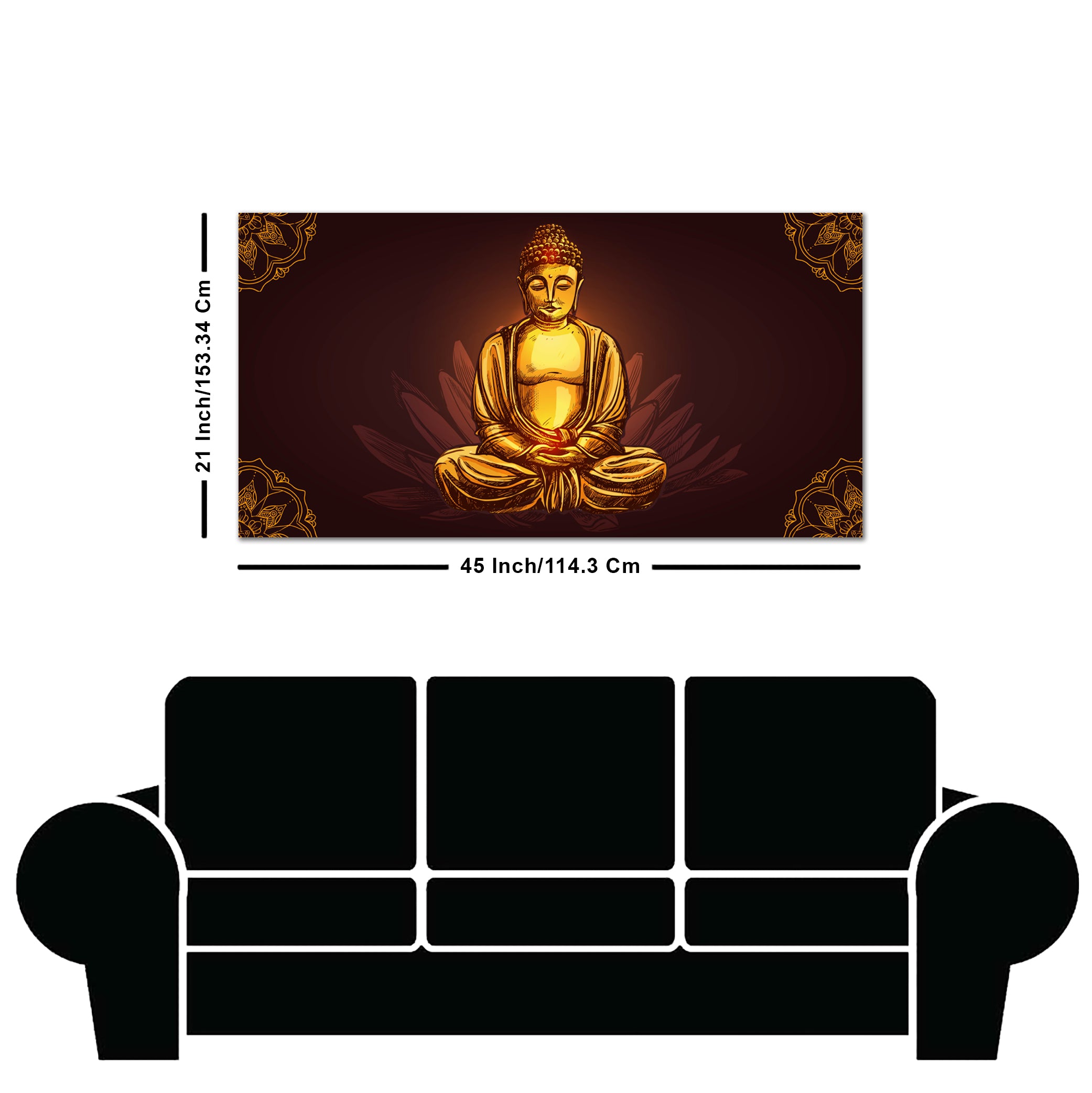 Devotional Buddha Meditating Canvas Wall Painting