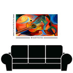 Colorful Abstract Guitar Premium Canvas Wall Painting