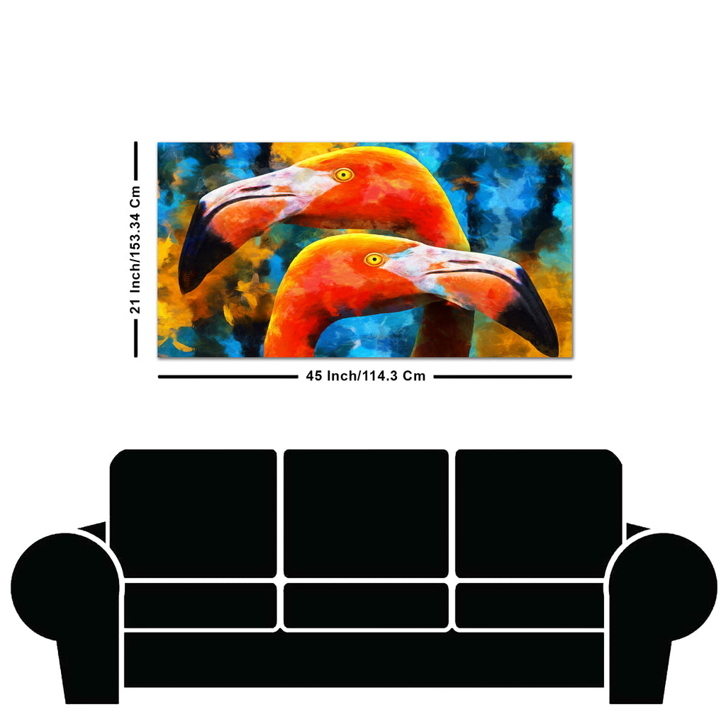 Beautiful Flamingo Couple Wall Painting