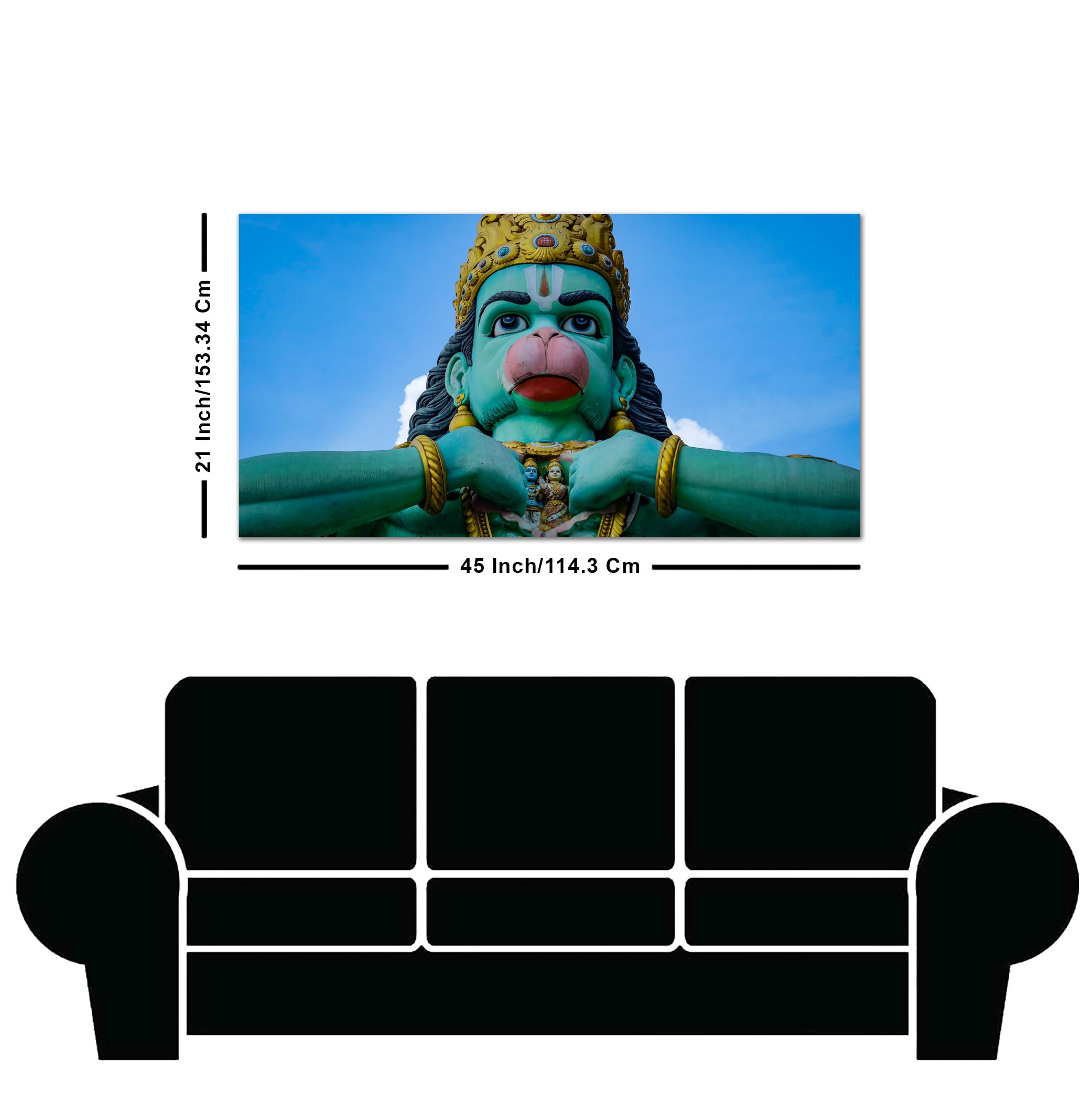 Statue of Lord Hanuman Canvas Wall Painting