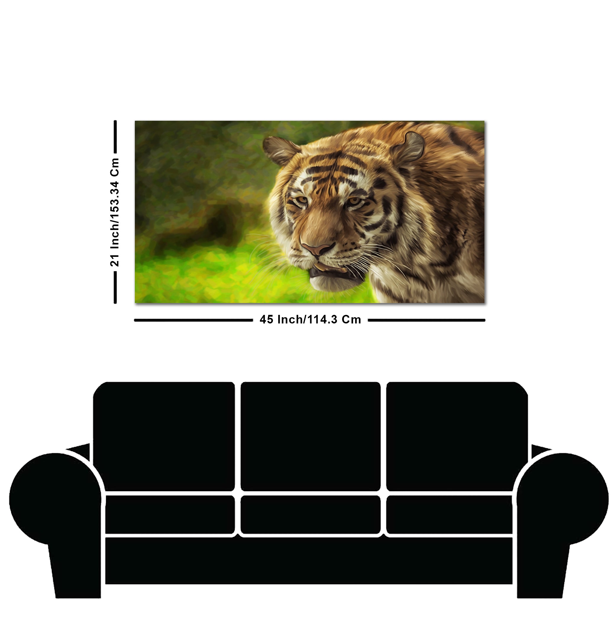 Tiger in Forest Premium Wall Painting