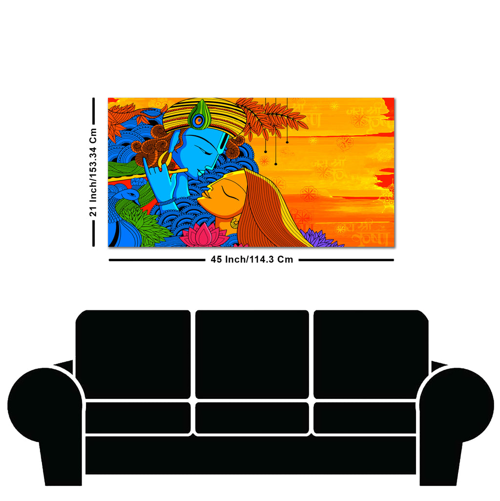 Radha and Kanha Canvas Wall Painting