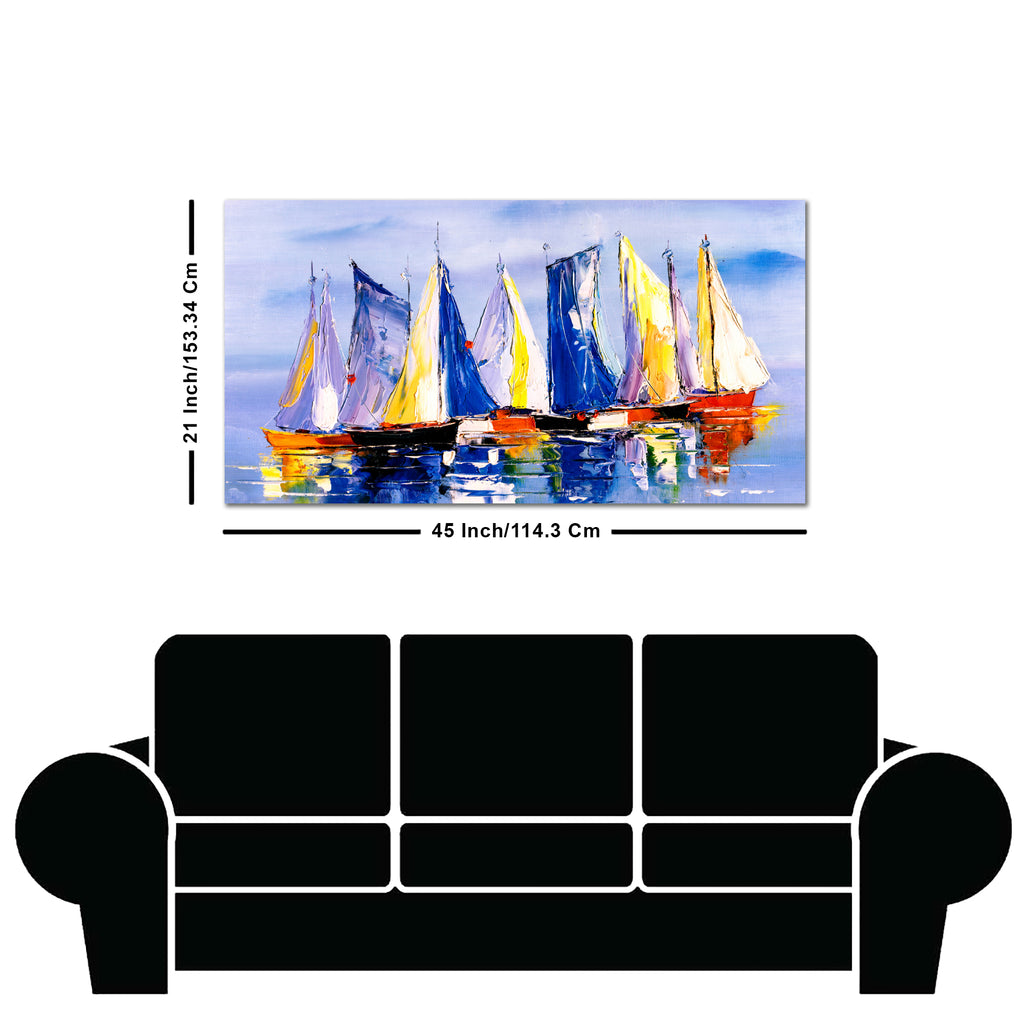 Sailing Boats in Ocean Canvas Wall Painting