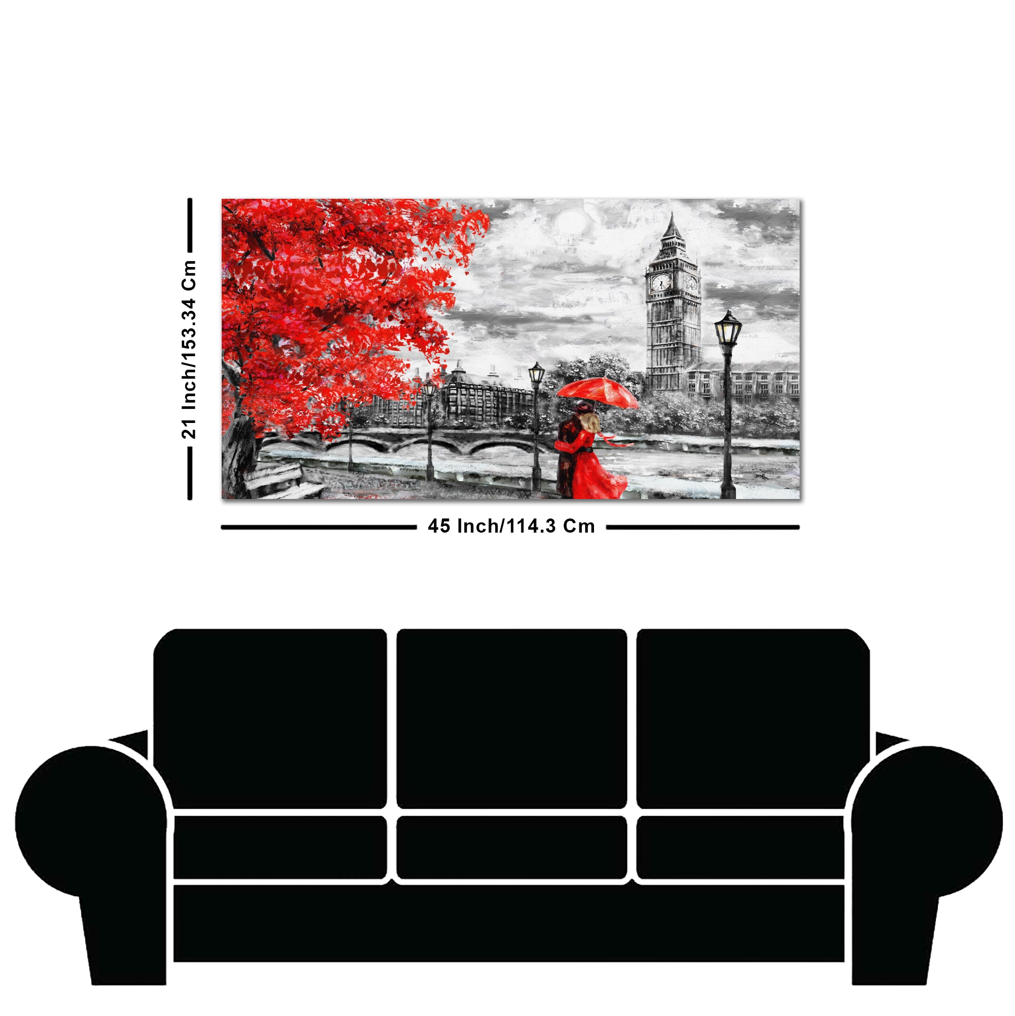 Couple in London Premium Wall Painting