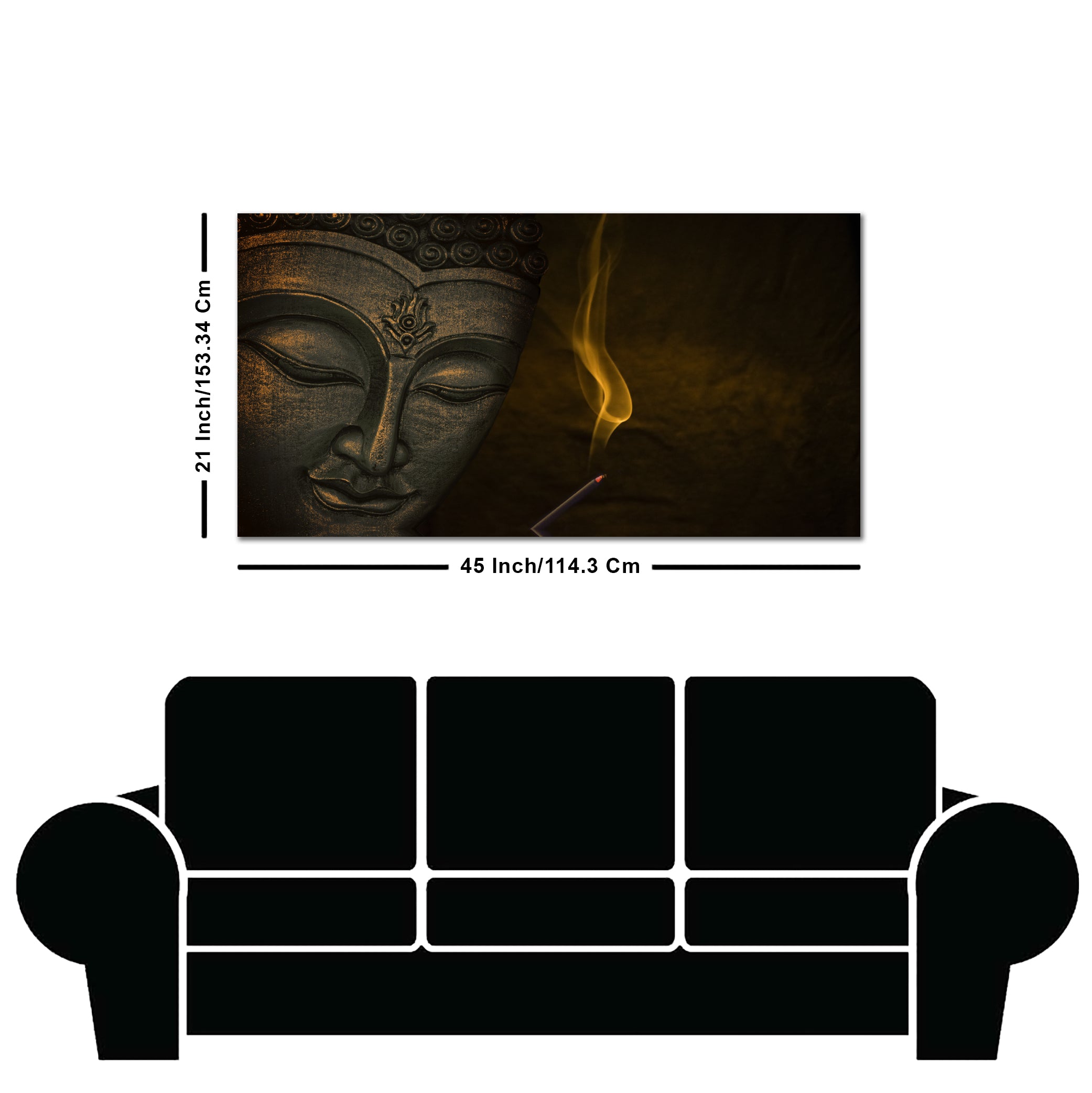 Premium Wall Painting of Peaceful Lord Buddha Sculpture