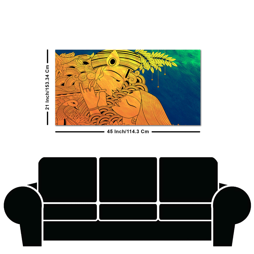 Beautiful Radha Krishna Modern Art Wall Painting