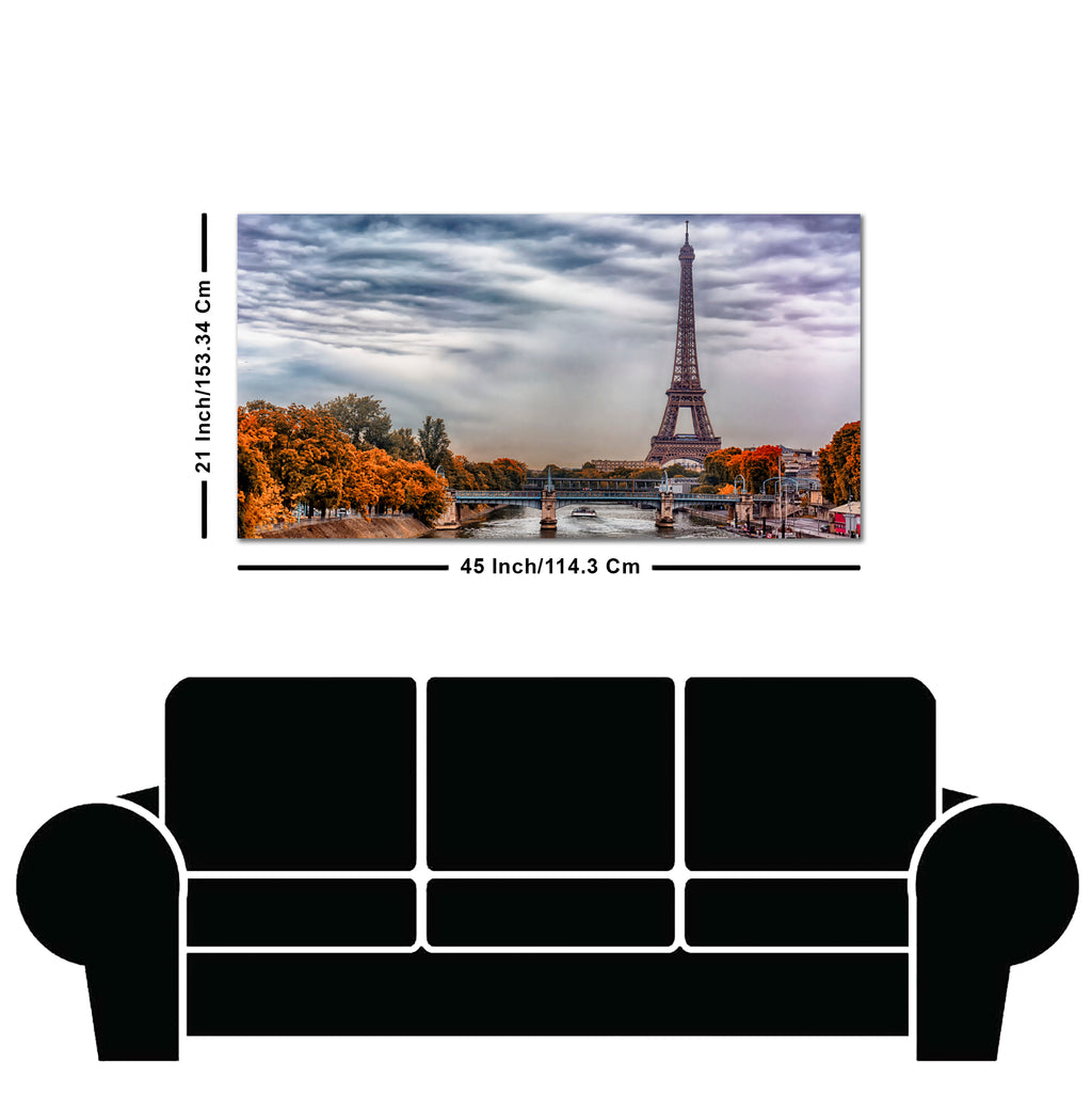 Eiffel Tower and Seine River Bedroom Wall Painting