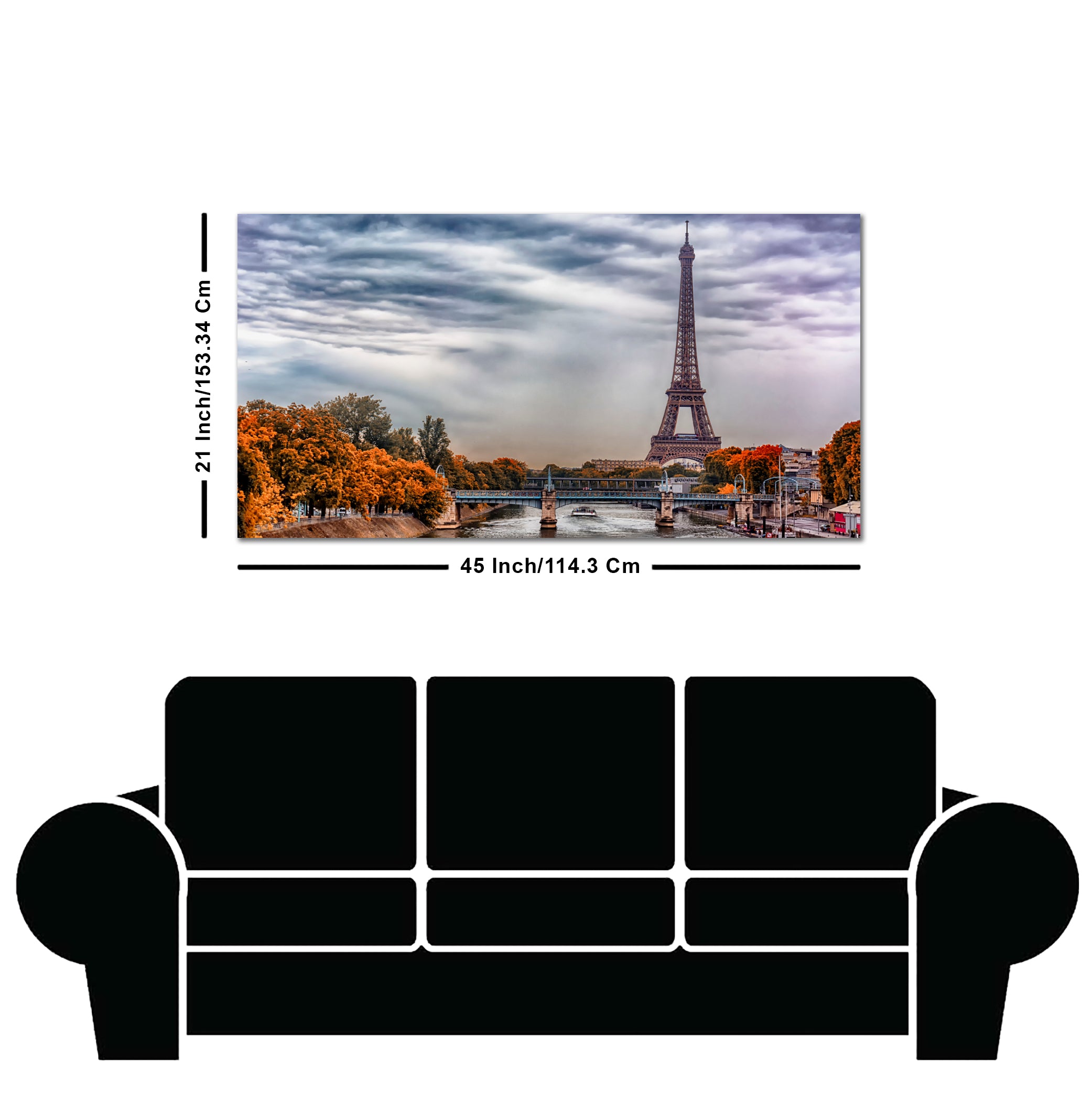 Eiffel Tower and Seine River Bedroom Wall Painting
