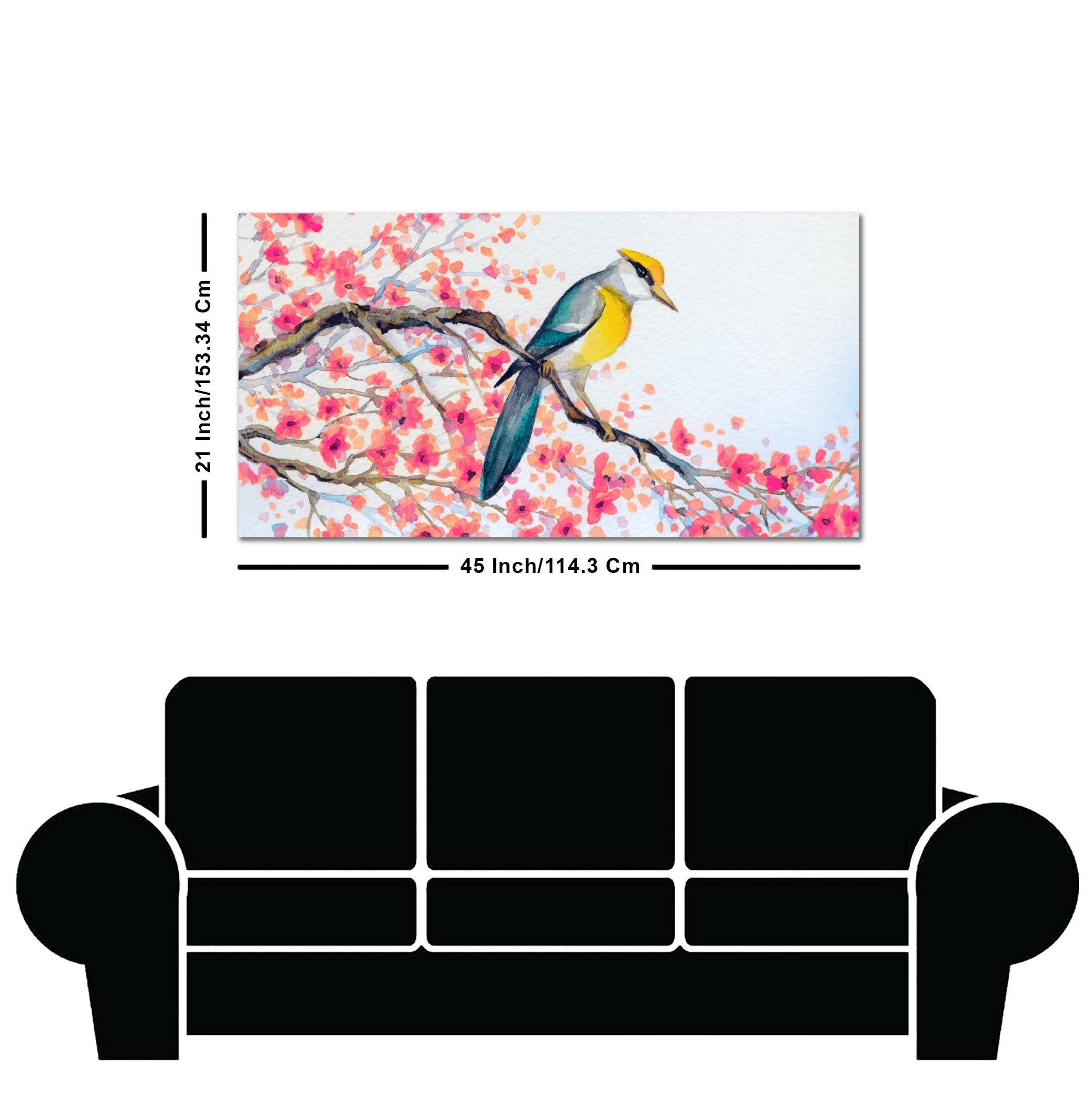 Beautiful Bird on Tree Branch Wall Painting