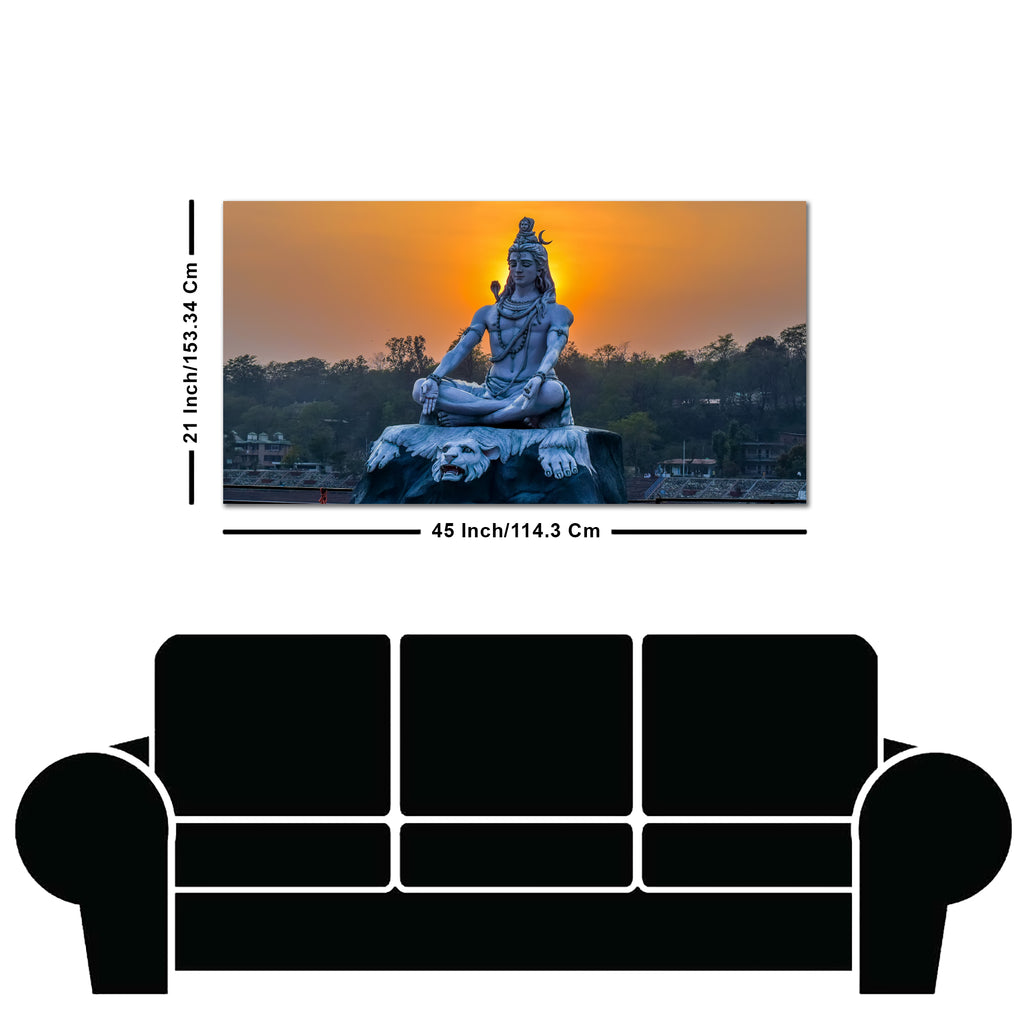 Spiritual Lord Shiva Statue Wall Painting