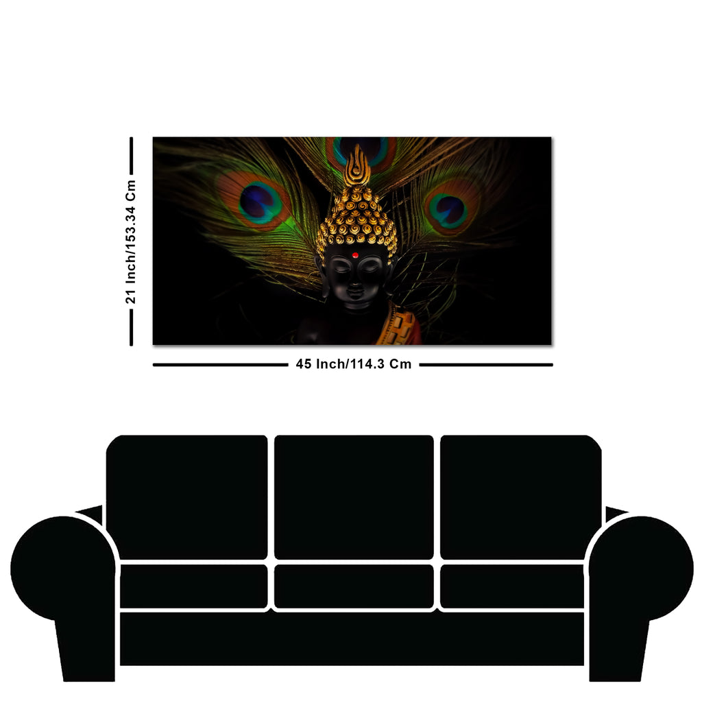 Peaceful Smiling Buddha Statue Canvas Wall Painting