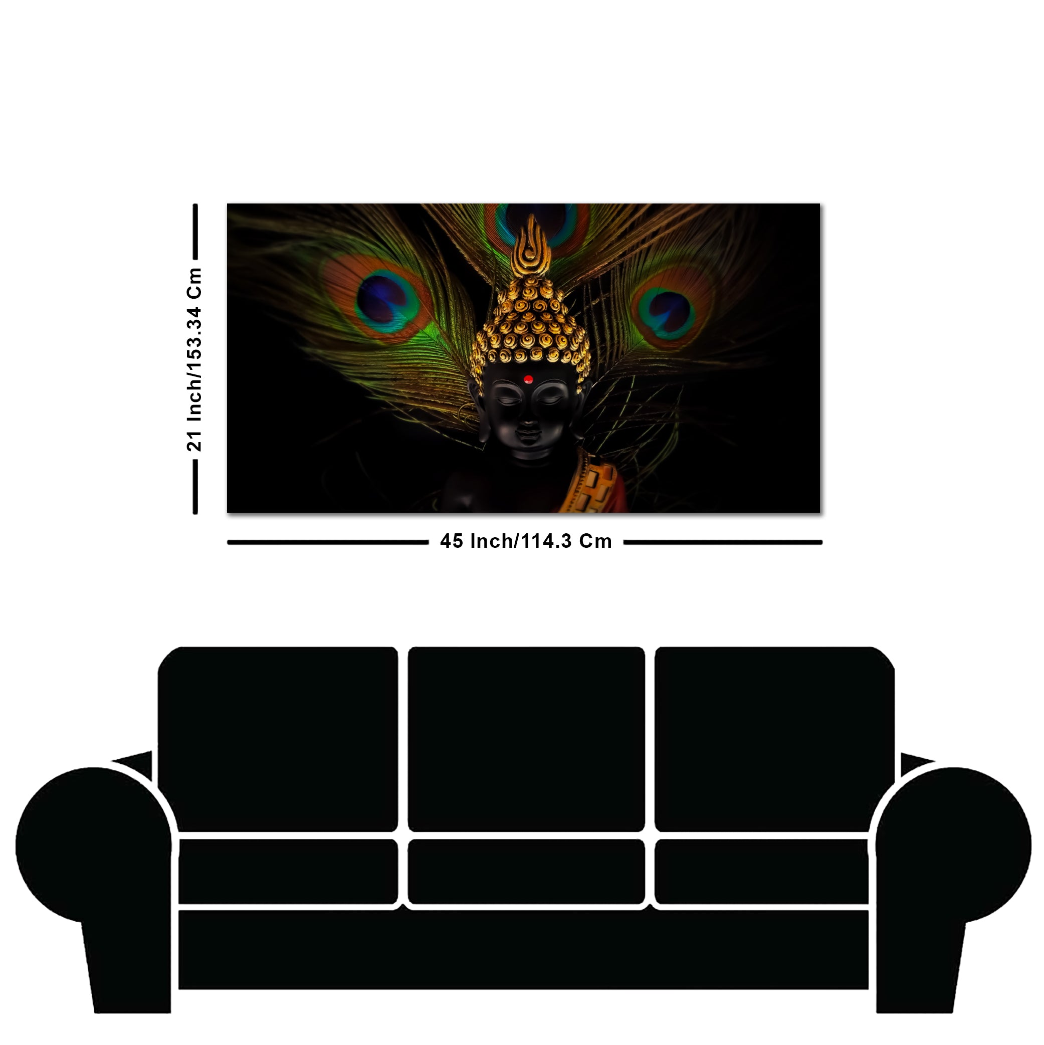 Peaceful Smiling Buddha Statue Canvas Wall Painting