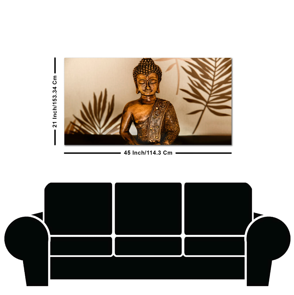 Buddha in Lotus Position with Serene Smile Wall Painting