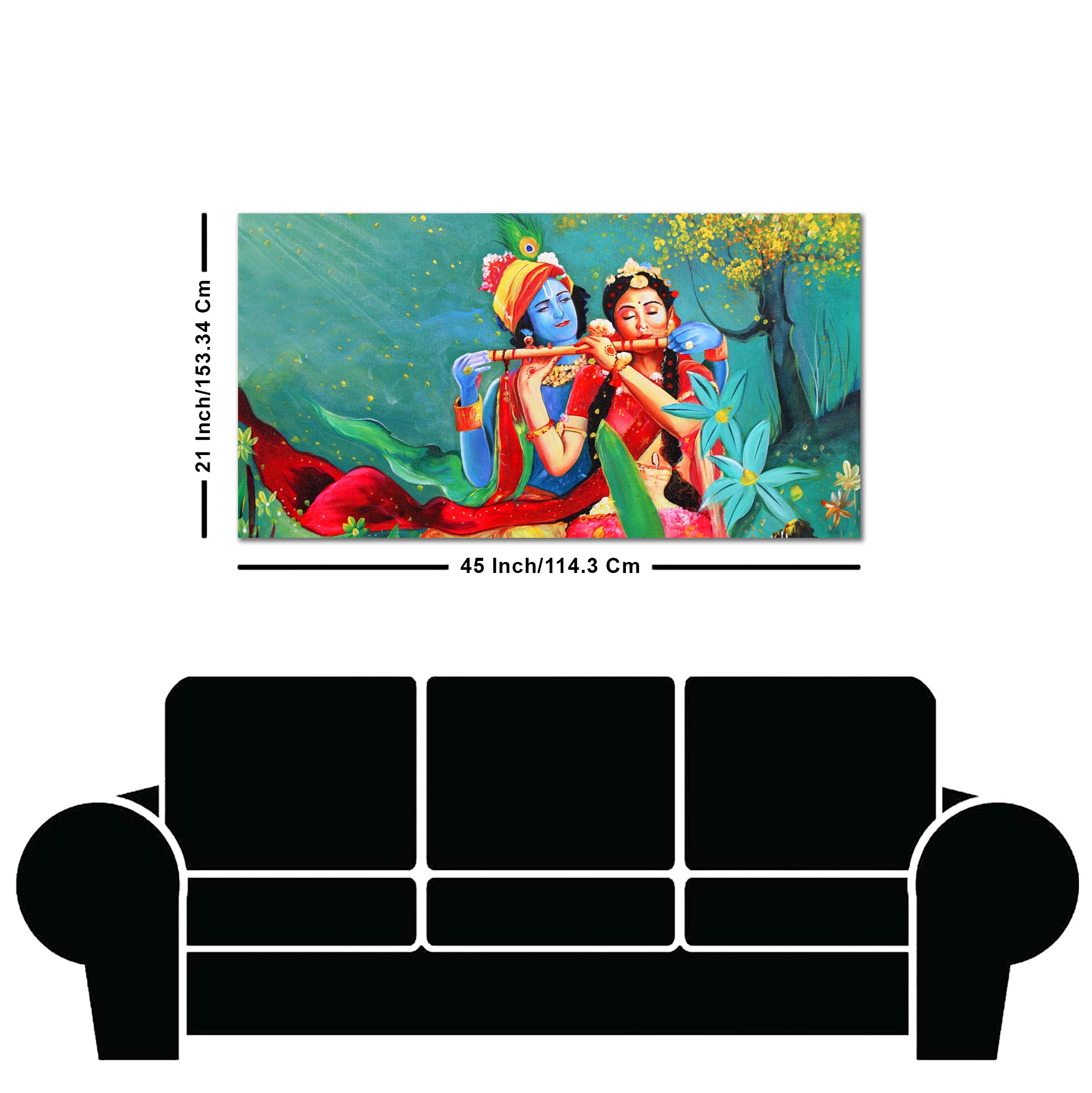 Abstract Art Radha Krishna Wall Painting
