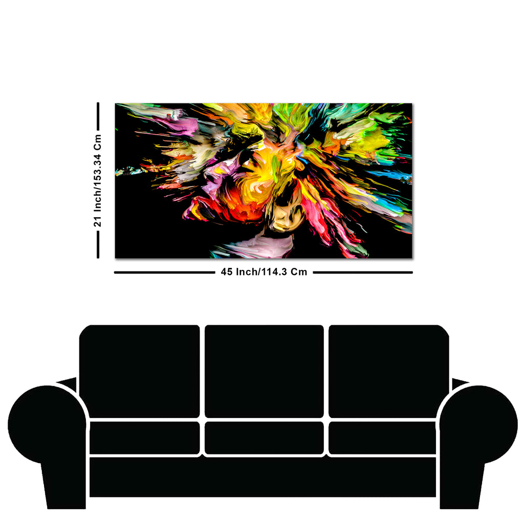 Colorful Abstract Human Head Wall Painting