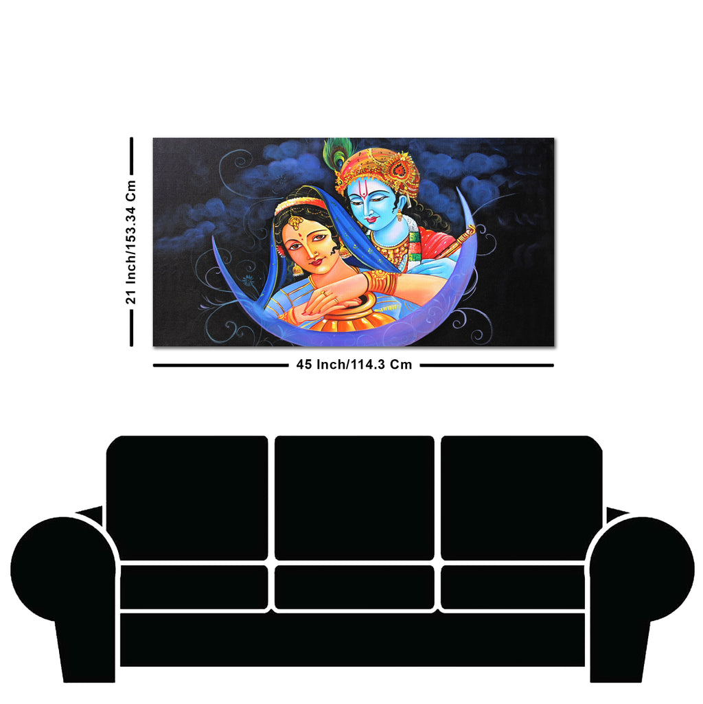 God Radha Krishna Canvas Wall Painting