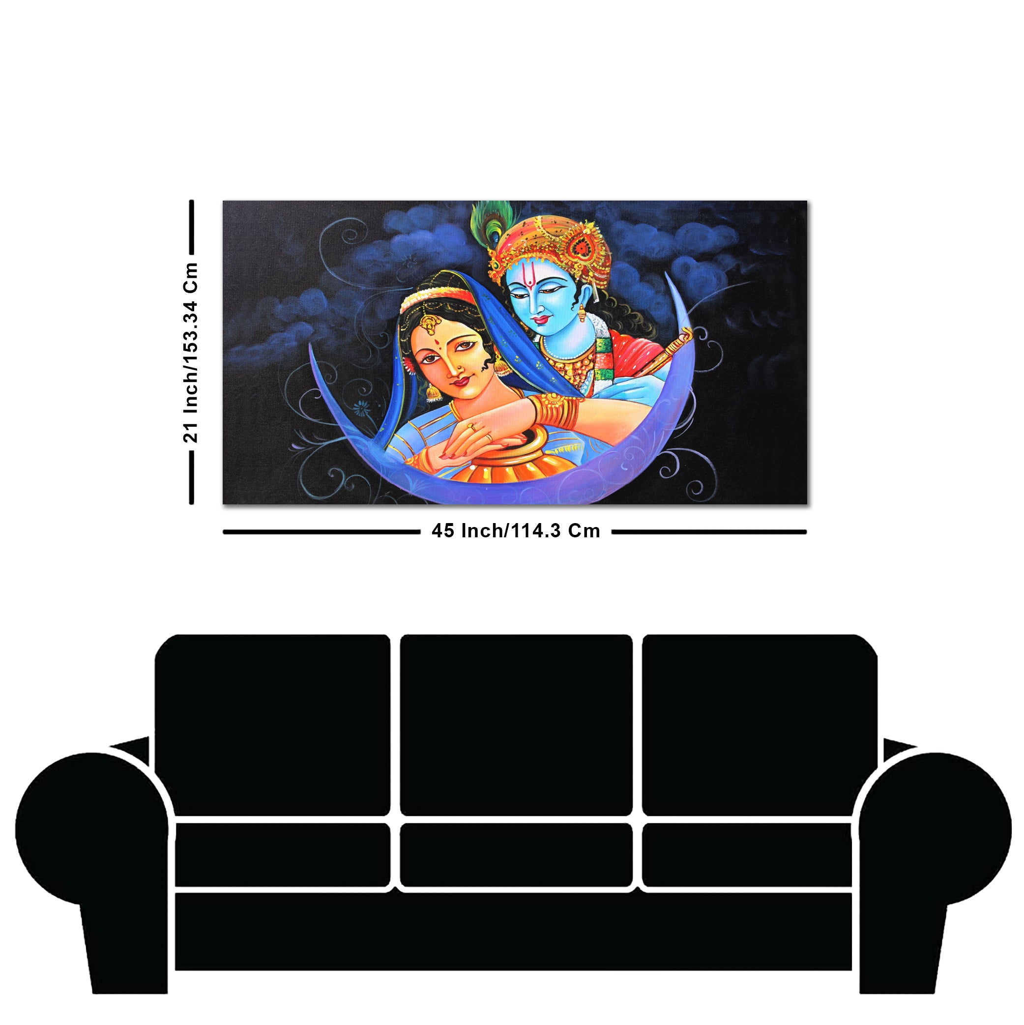 God Radha Krishna Canvas Wall Painting