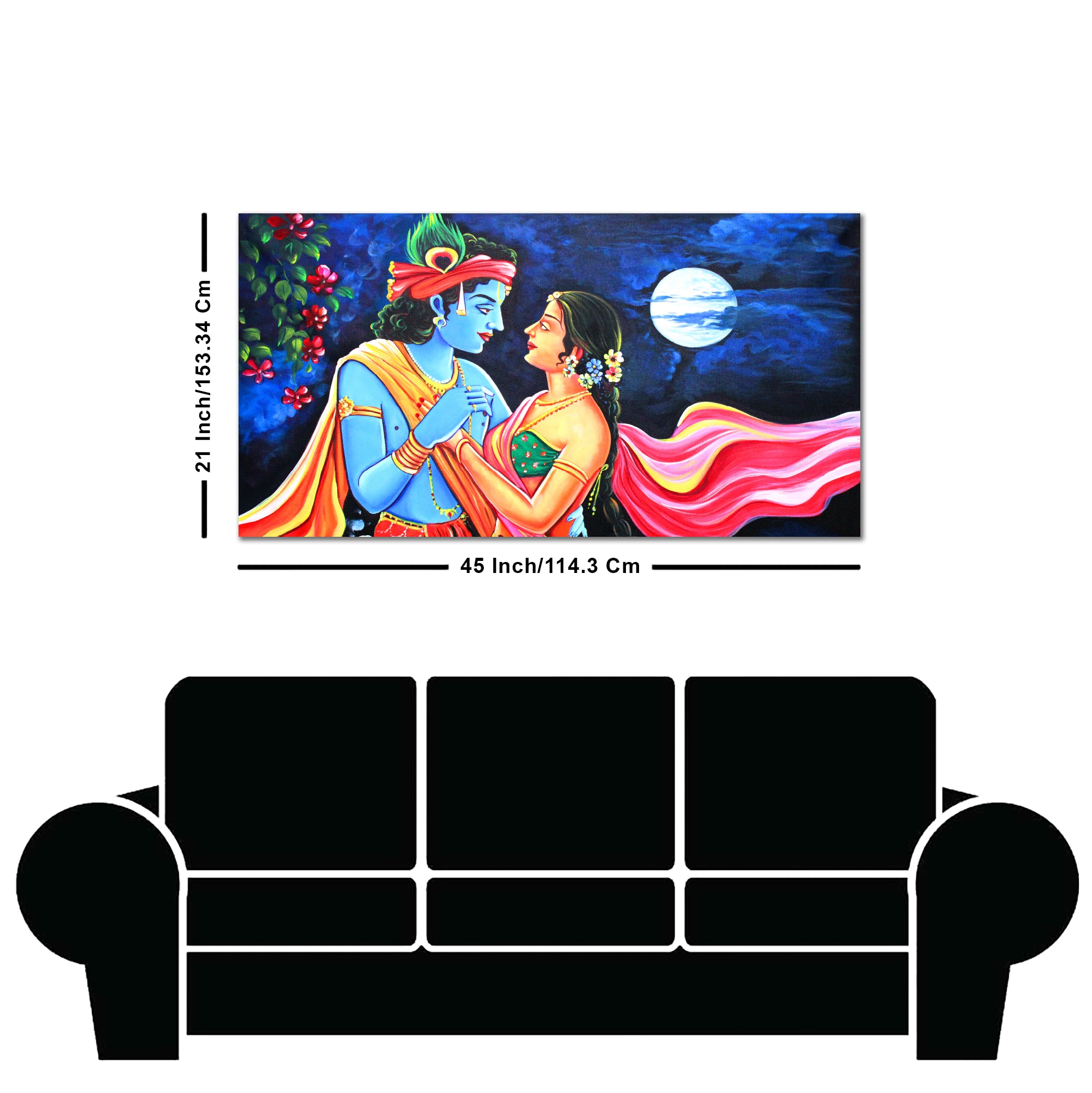 Love of Lord Radha Krishna Canvas Wall Painting