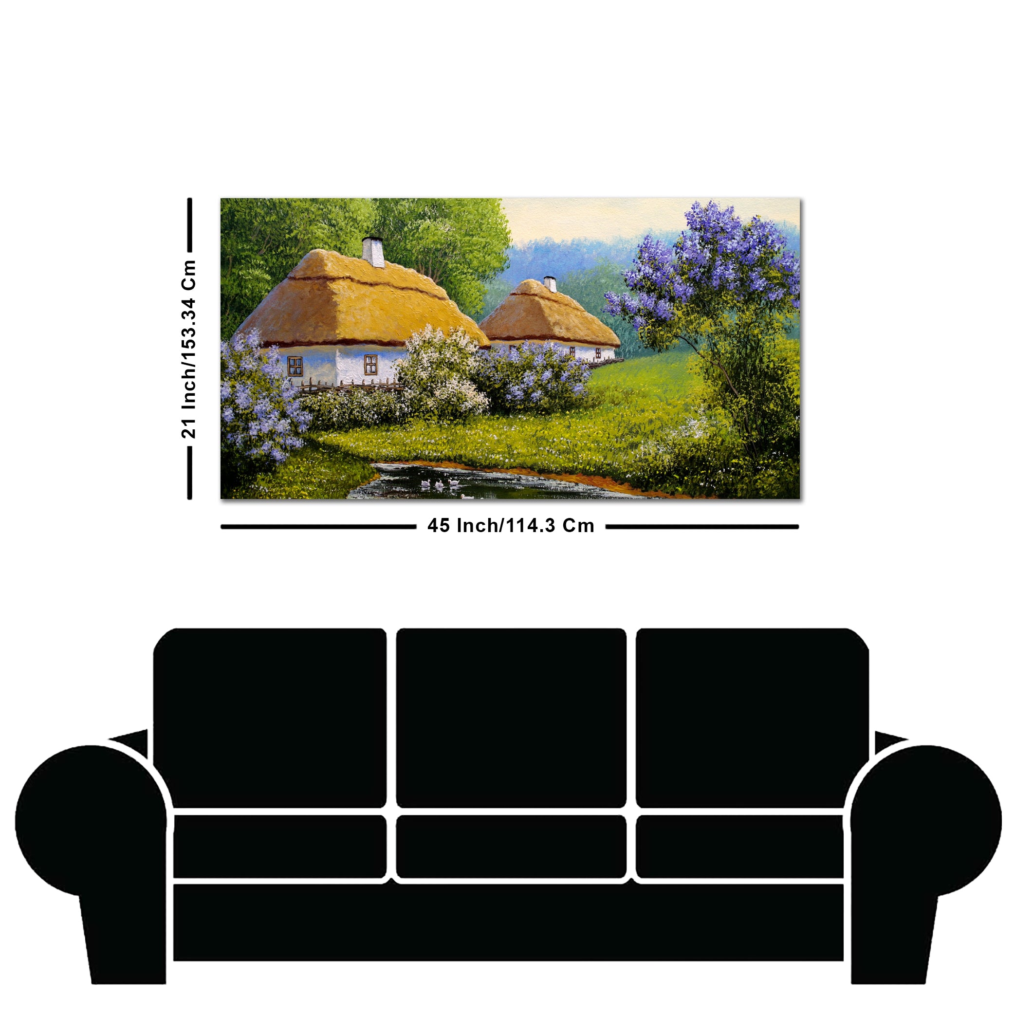 Huts in Old Village Canvas Wall Painting