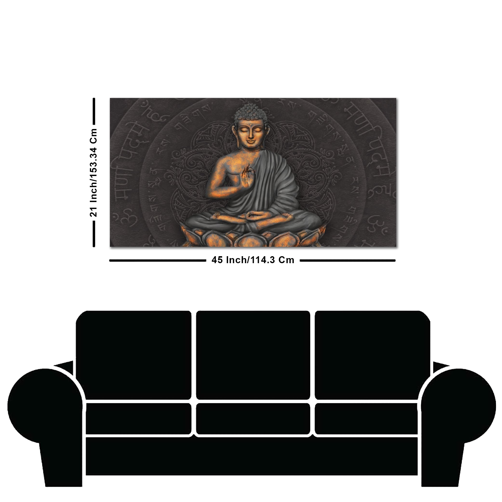 Lord Gautam Buddha Meditating Wall Painting