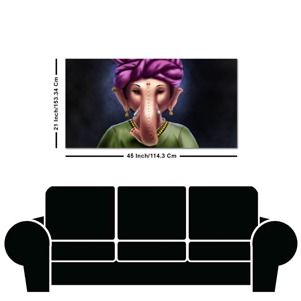 Portrait of Lord Ganesha Canvas Wall Painting