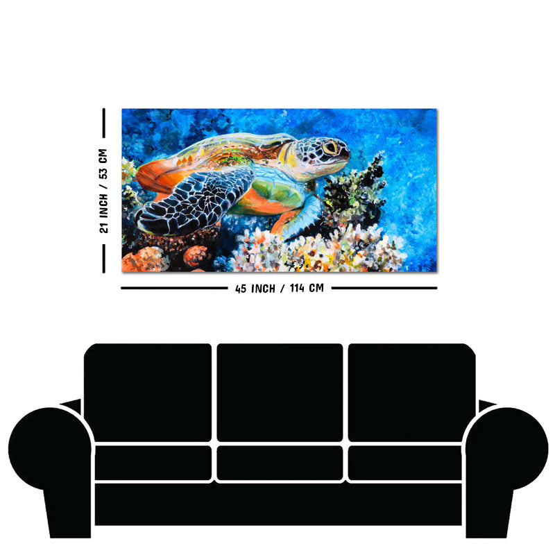 Colorful Turtle Canvas Wall Painting