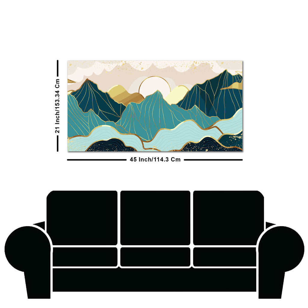 Sunrise Abstract Mountains Canvas wall Painting