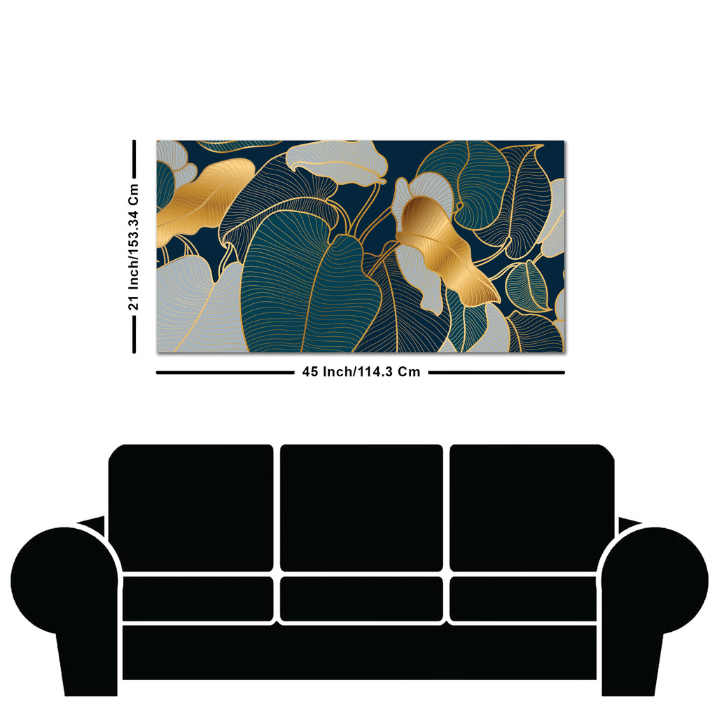 Luxury Golden Art Monstera Leaves Canvas wall Painting