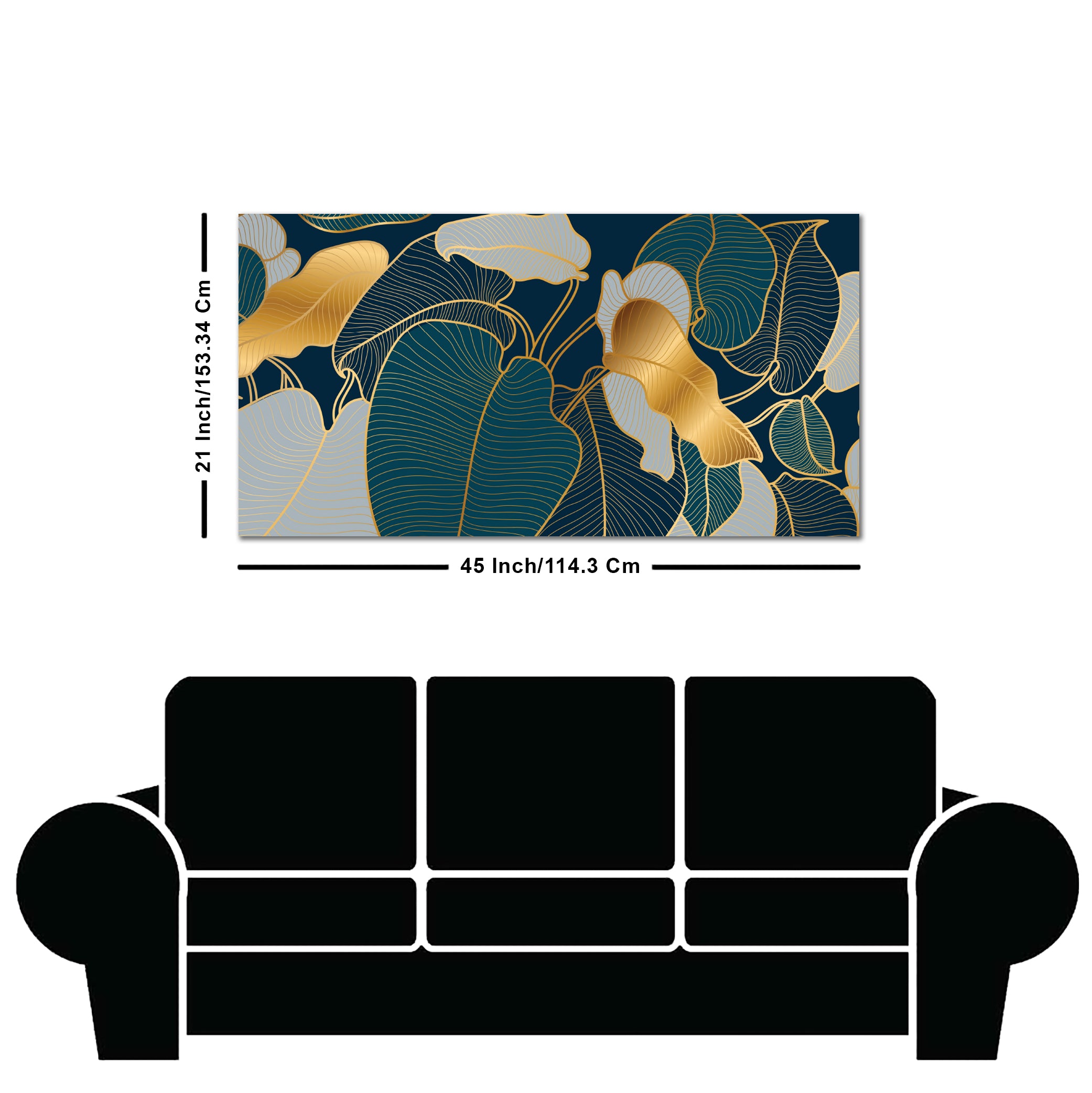 Luxury Golden Art Monstera Leaves Canvas wall Painting